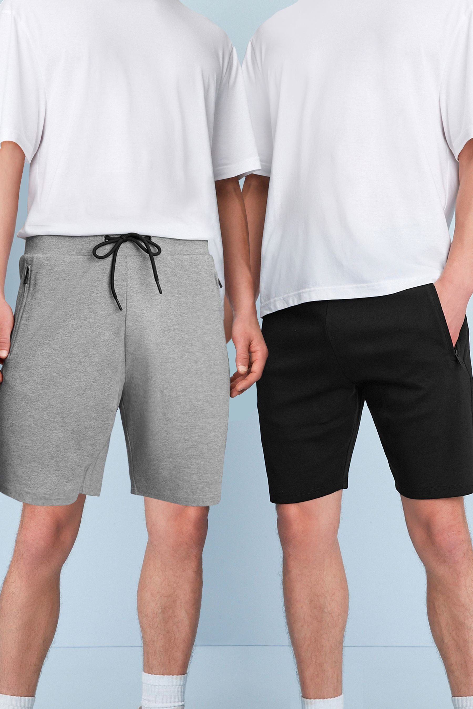 Next Sweatshorts Jersey-Shorts mit Reißverschlusstasche, Zweierpack (2-tlg)
