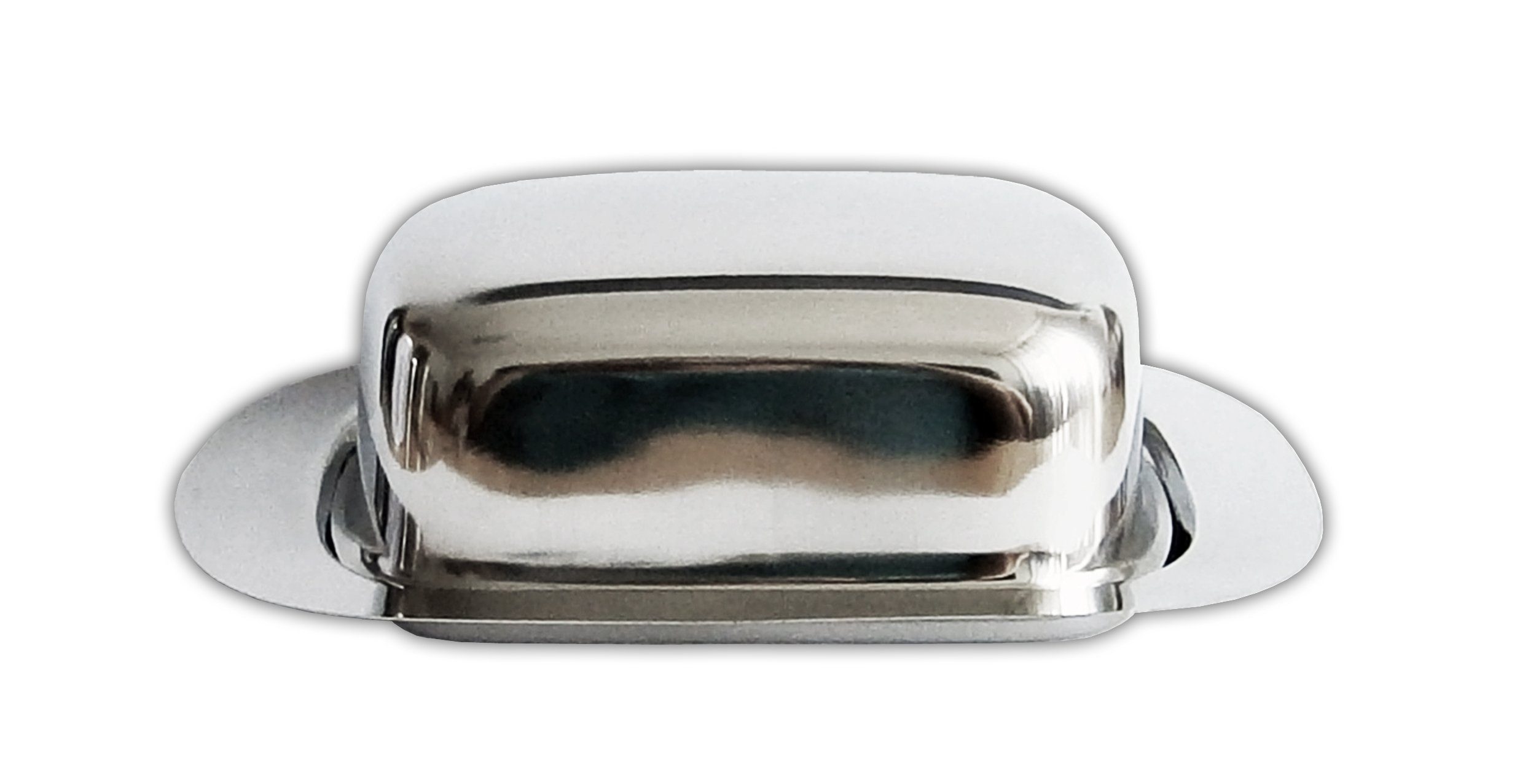 HIT Trading Butterdose BUTTERDOSE Deckel Edelstahl Butterglocke Kühlschrank Butterschale 03, Edelstahl, Butter Box