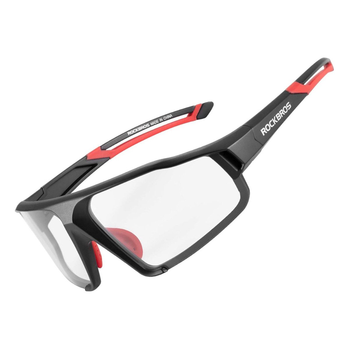 ROCKBROS Fahrradbrille SP216BK, (4 teilig), Photochrome UV400 Brille mit Belüftung
