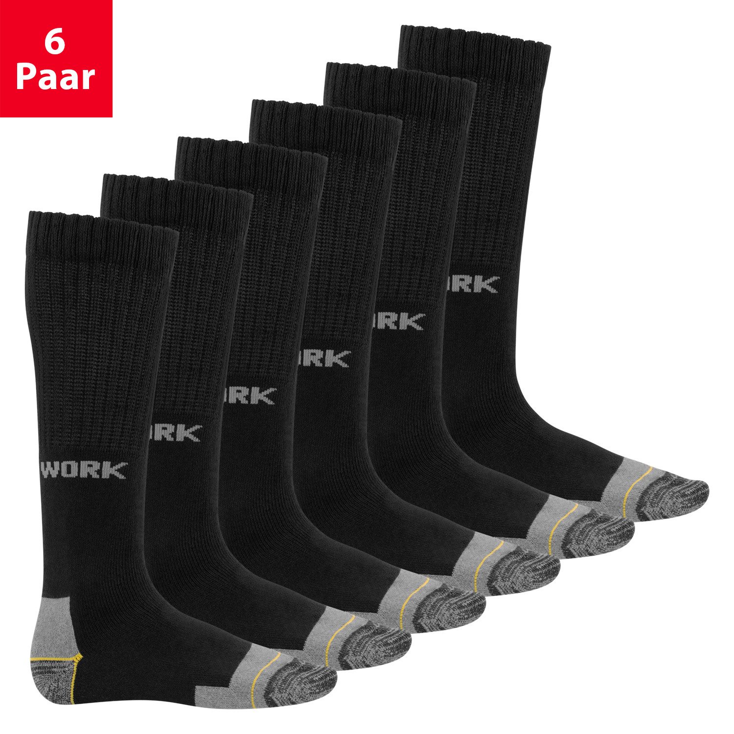 ANTI-LOCH-GARANTIE Herren Arbeits-Work Socken – 9 Paar, 70% Baumwolle, Verstärkte Ferse & Zehen, Für Stahlkappen