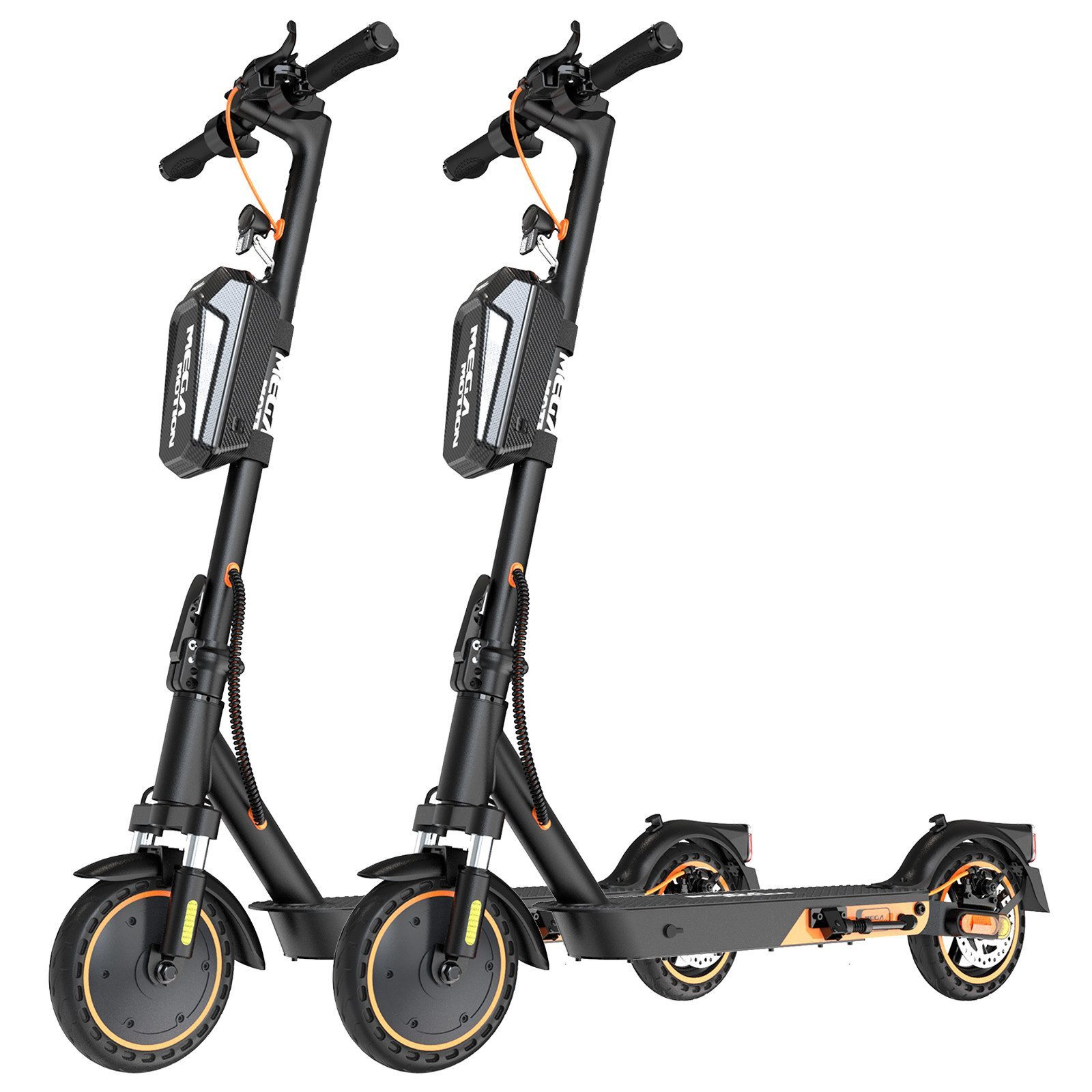Mega Motion E-Scooter 8.5 Zoll Elektroroller 400W Motor, Max.35km mit Straßenzulassung ABE, 20 km/h, (Mit Schutzblechen und Aufbewahrungstasche), 2 Stoßdämpfer mit Tasche, APP, 15kg, für Erwachsene