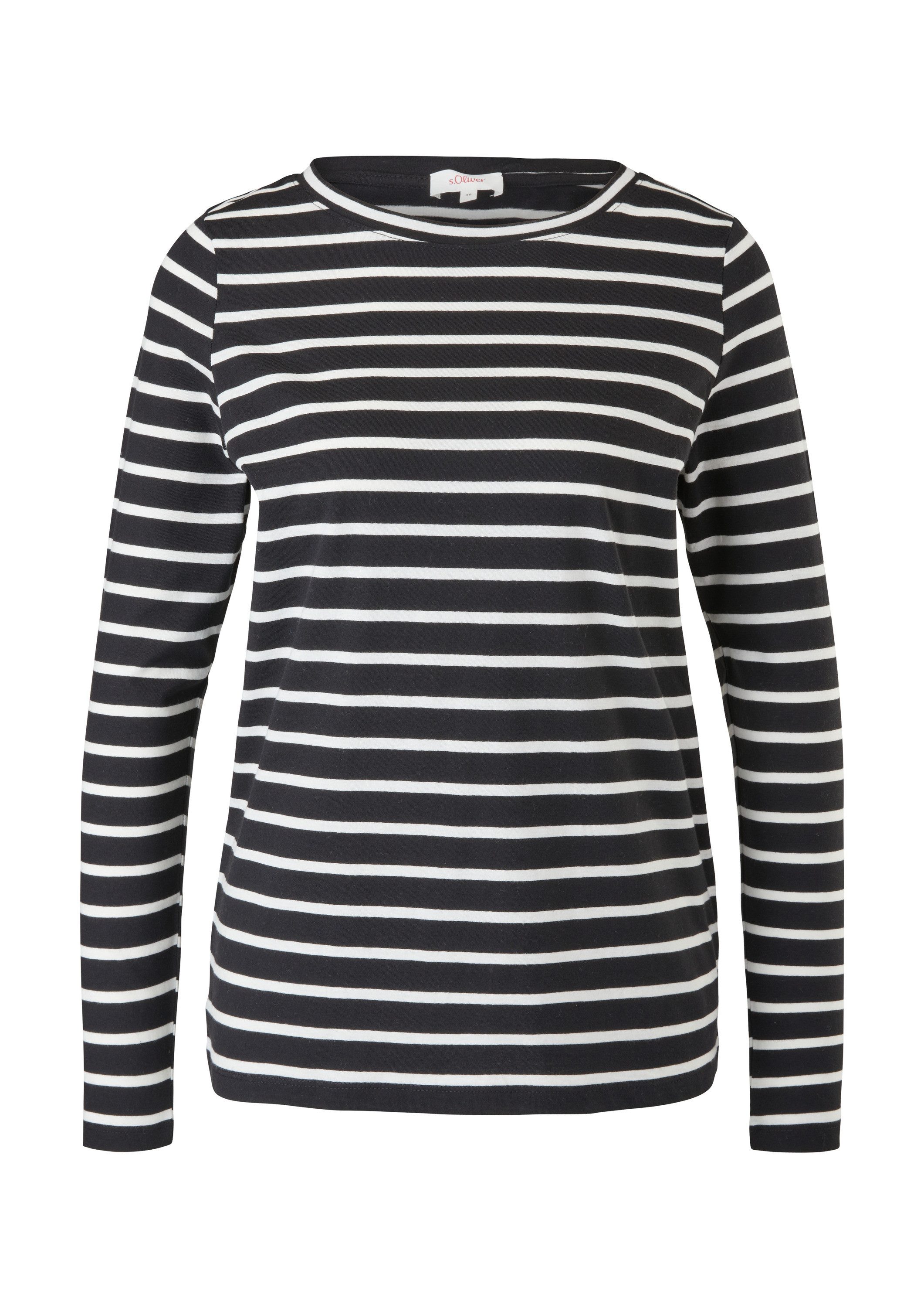 s.Oliver Langarmshirt T-Shirt Gestreiftes Langarmshirt aus Jersey günstig online kaufen