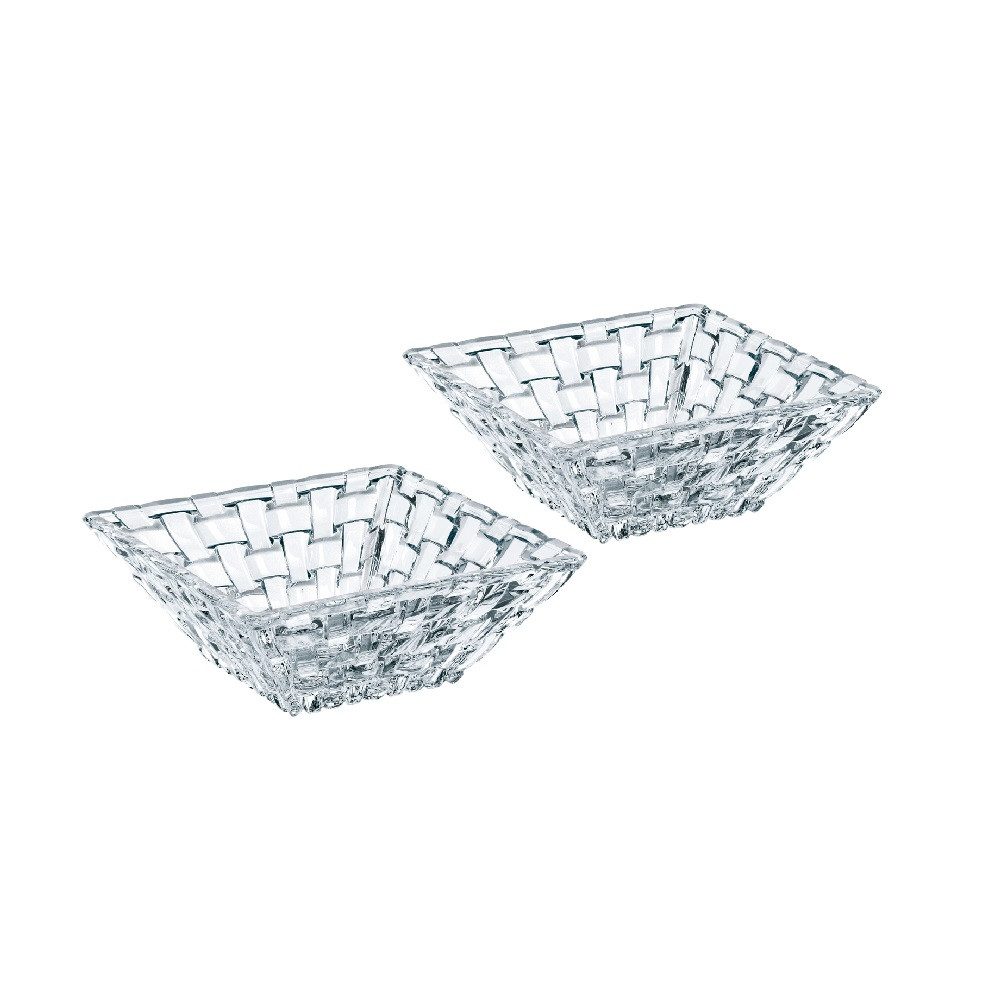 Nachtmann Servierschüssel Nachtmann Bossa Nova Schale Quadratisch 12x12x4,6 cm 2er Set, Kristallglas, (Set)