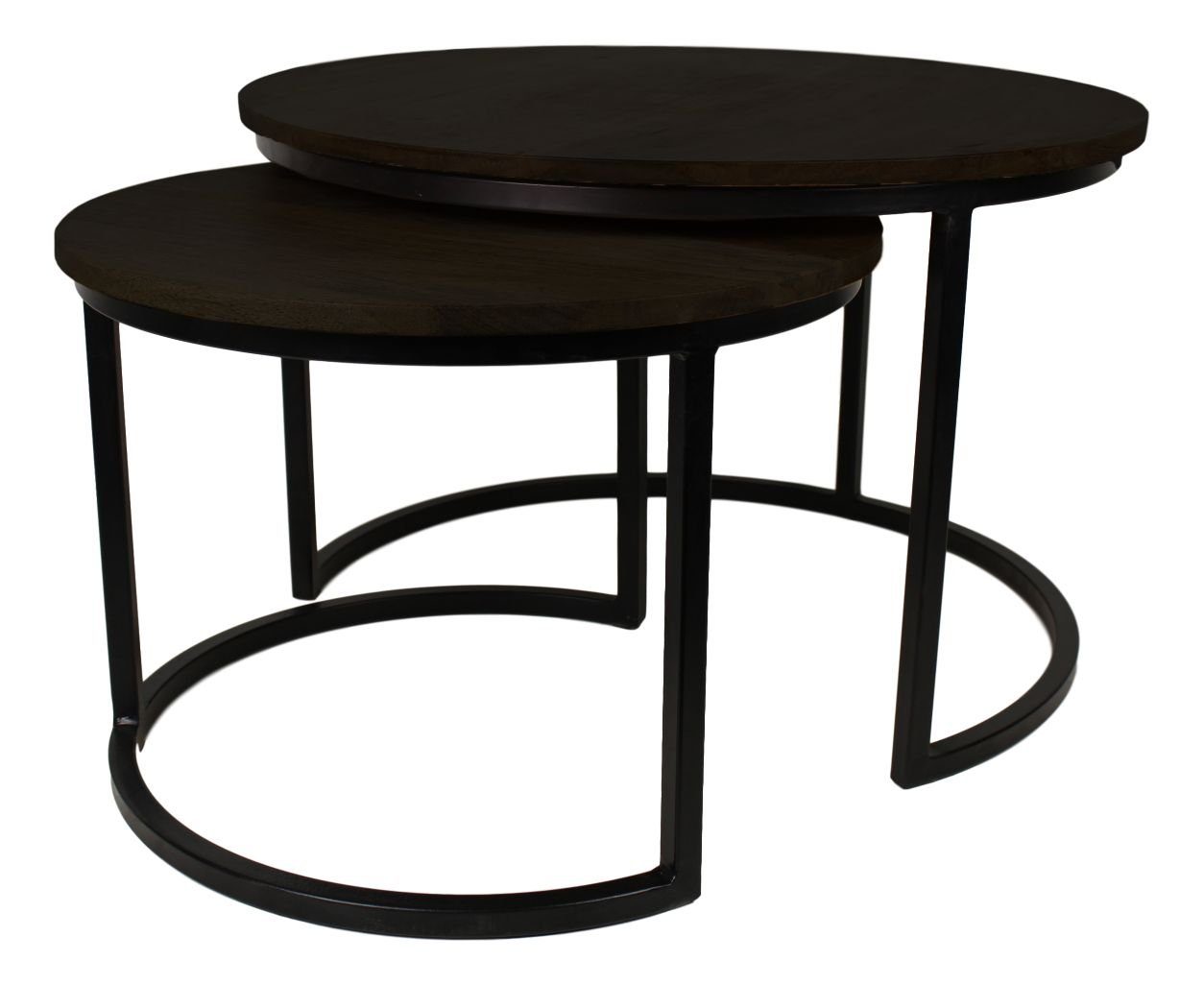Couchtisch Couchtisch Nero 2er Set Rund Mangoholz