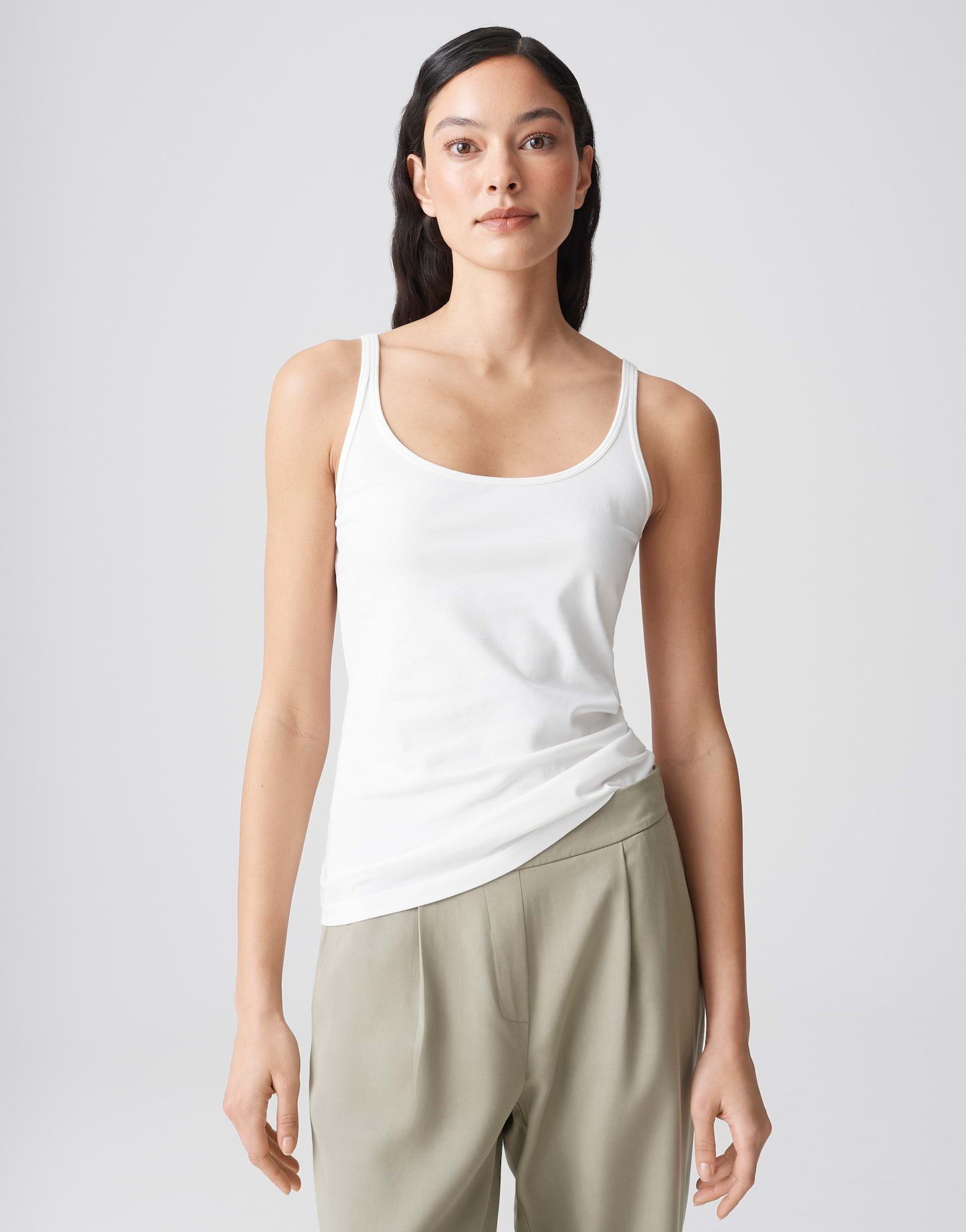 OPUS Trägertop Trägertop INA Slim aus stretchigem BCI Cotton Mix