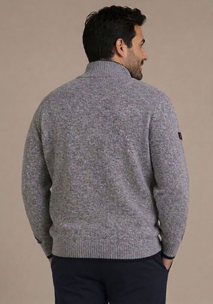 Man's World Plus Strickjacke auch in Grosse Größen bis Gr. 7XL Regular Fit, melierte Optik, mit Stehkragen, mit Reißverschluss