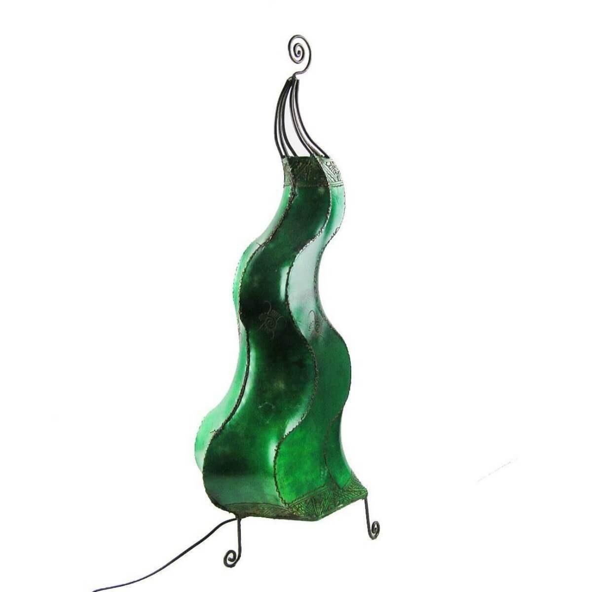 Grün SIMANDRA Stehlampe Blumenrad cm, 80 Warmweiß, Leuchtmittel, Lederlampe Ambilight, marokkanische Mogador ohne