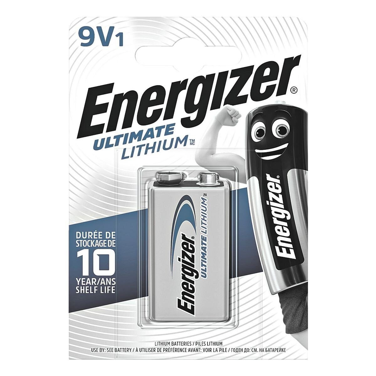 Energizer Ultimate Lithium Batterie, (9 V, 1 St), E-Block / 6LR61, 9 V, Lithium