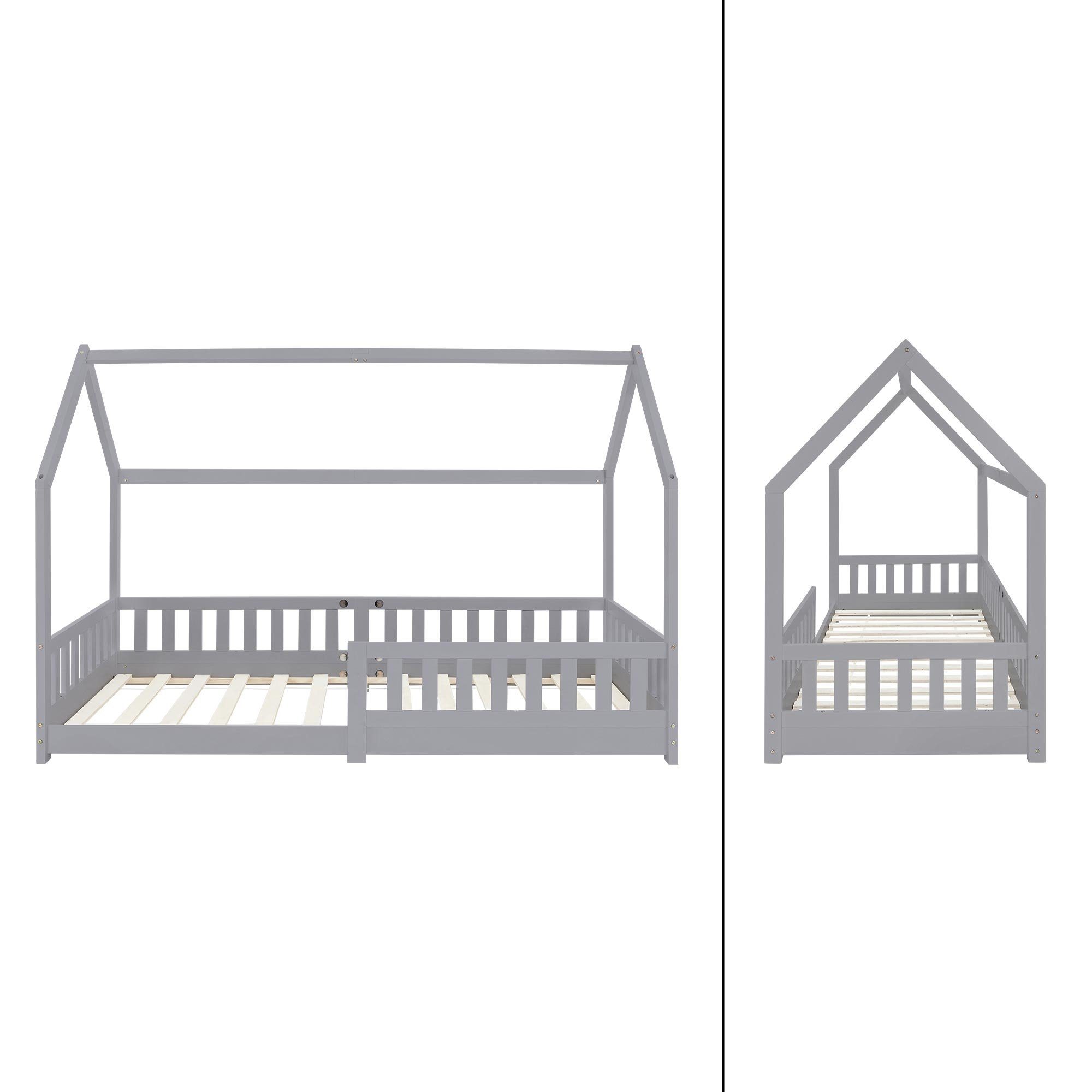 Kinderbett ML-DESIGN Matratze Kinderbett Rausfallschutz Dach mit 90x200 Lattenrost, cm und