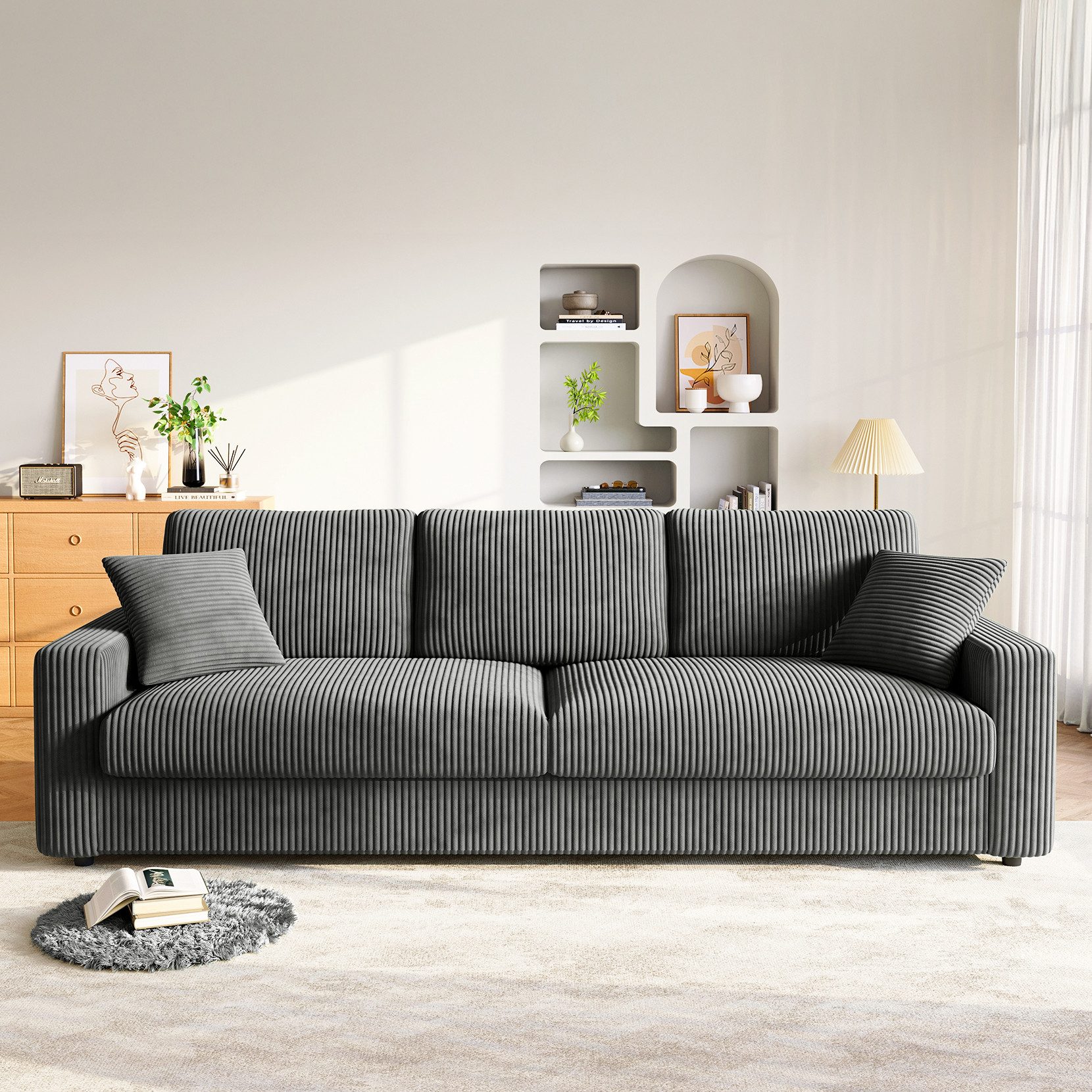 ToteBox Big-Sofa Luxus-Cord 3-Sitzer Sofa (256cm) günstig online kaufen