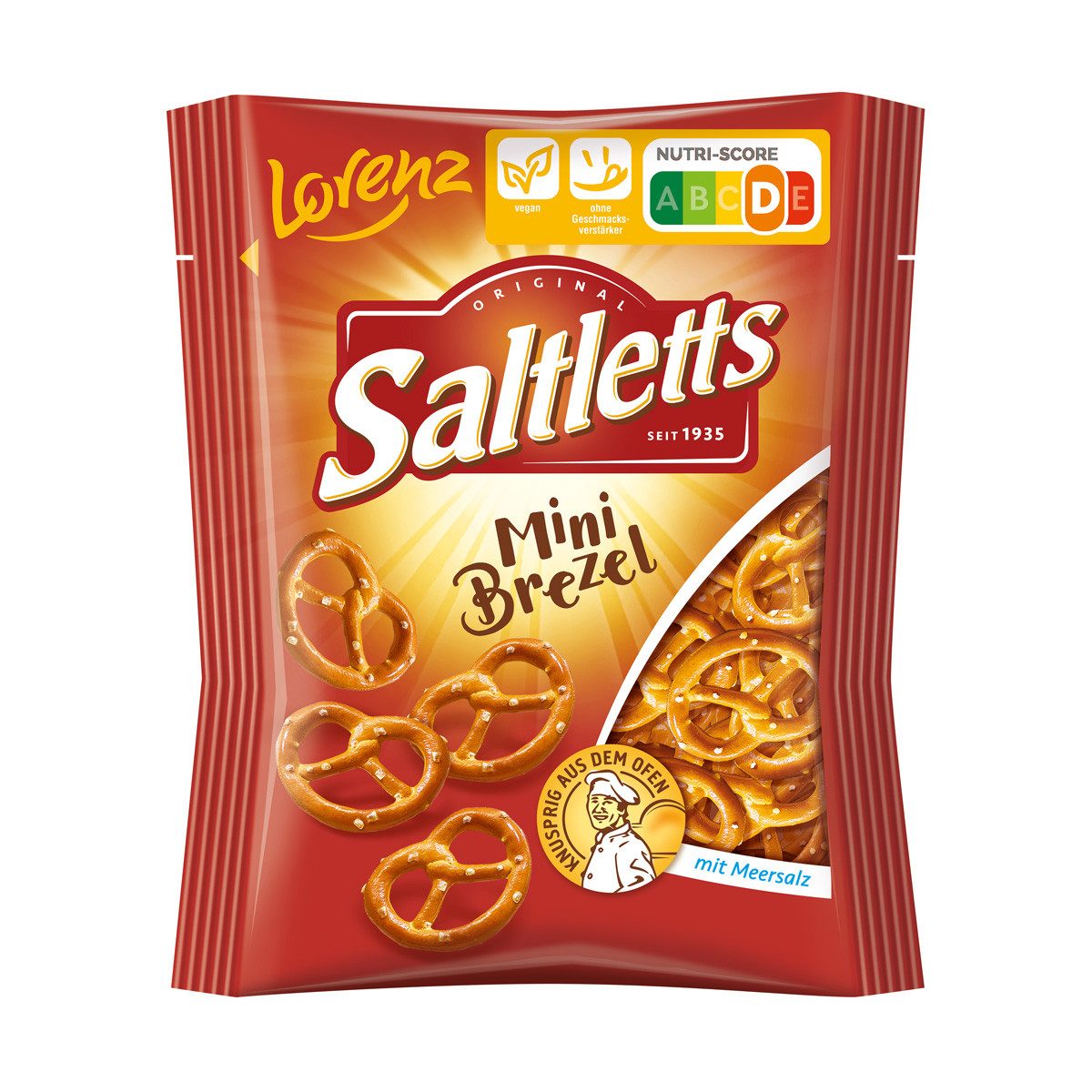 LORENZ Knabberei, Lorenz Saltletts Mini Brezel mit Meersalz und weniger Fett 40g