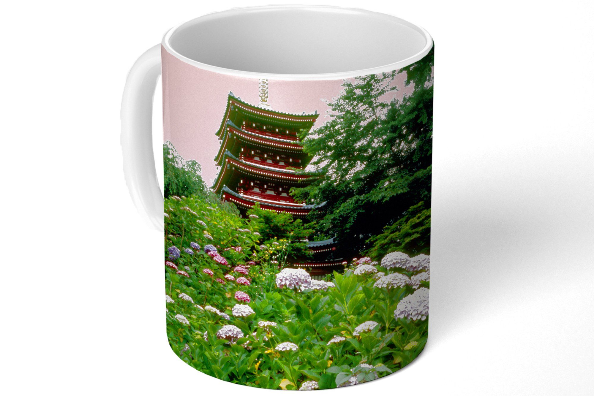 MuchoWow Garten Teetasse, Hortensien, Tasse Teetasse, Kaffeetassen, Japanischer mit Becher, Geschenk Keramik,