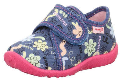 Superfit SPOTTY WMS: Mittel Hausschuh Klettschuh, Kindergarten Schuhe mit Klettriegel