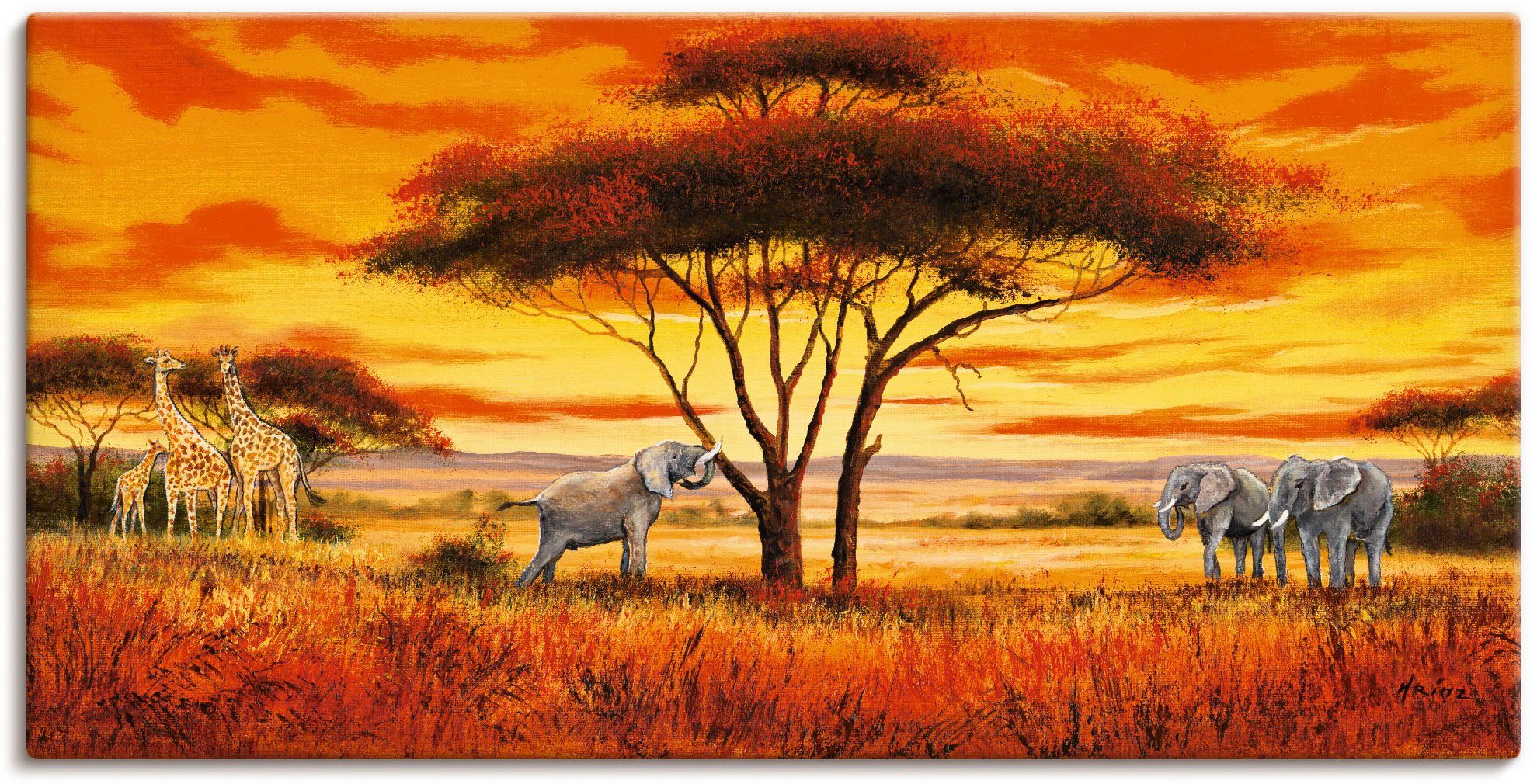 Artland Leinwandbild Afrikanische Landschaft II, Afrika (1 St), auf Holzrah günstig online kaufen