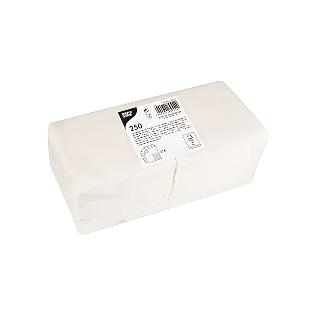 PAPSTAR Papierserviette Servietten, 2-lagig 1/4-Falz 24 cm x 24 cm weiss 250 Stk