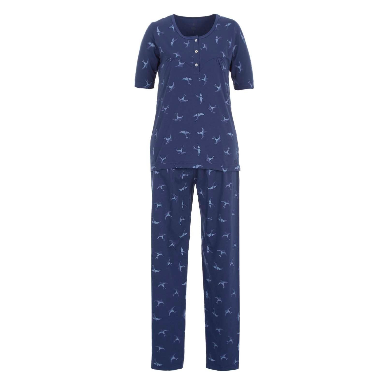 zeitlos Schlafanzug Pyjama Set Kurzarm - Schwalbe blau | Pyjamas