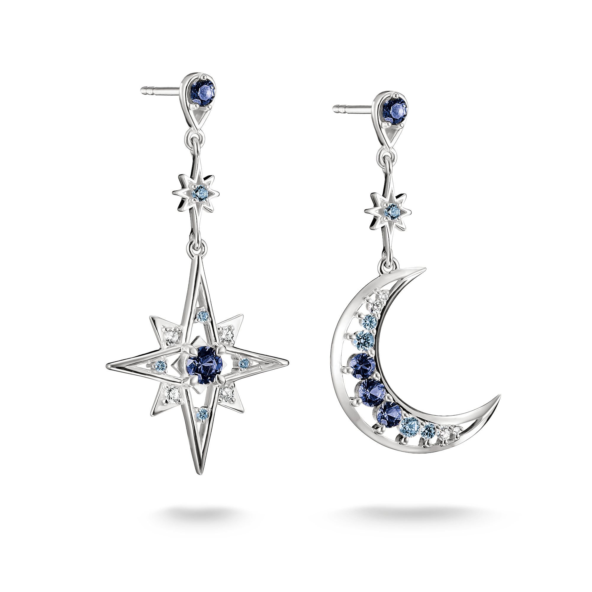 THOMAS SABO Paar Ohrhänger Midnight Sky Ohrringe Silber, mit Zirkonia (synth), Glas-Keramik Stein