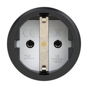 PCE PCE 2511-sr Schutzkontaktkupplung Gummi, Thermoplast 250 V Schwarz, R Steckernetzteil