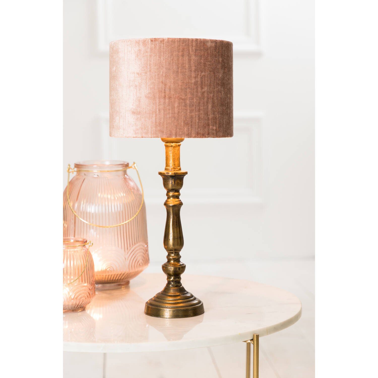 Lampenfuß cm Antik Ø10x29 Roh Living Bronze Tischleuchte HELGA & Light