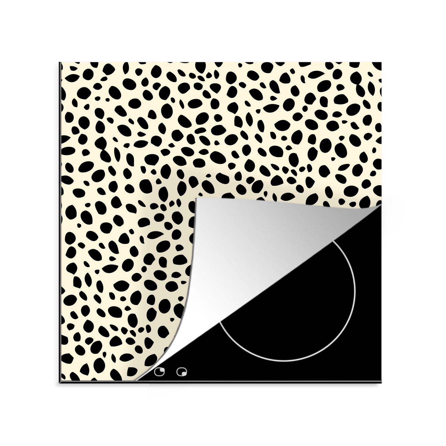 MuchoWow Herdblende-/Abdeckplatte Tiermuster - Punkte - Panther, Vinyl, (1 tlg), 78x78 cm, Ceranfeldabdeckung, Arbeitsplatte für küche