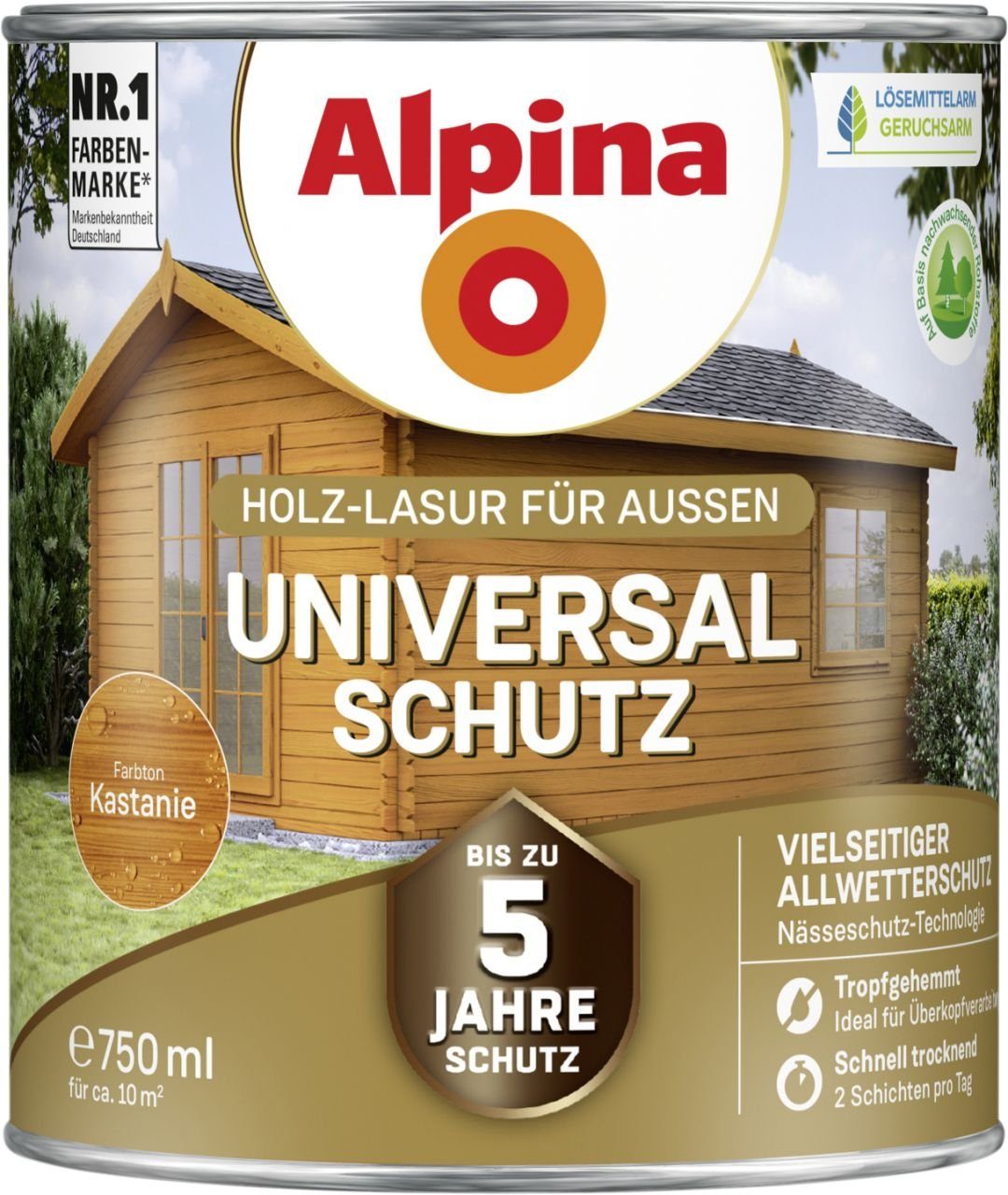Alpina Lasur Alpina Holzlasur Universal-Schutz0,75L kastanie