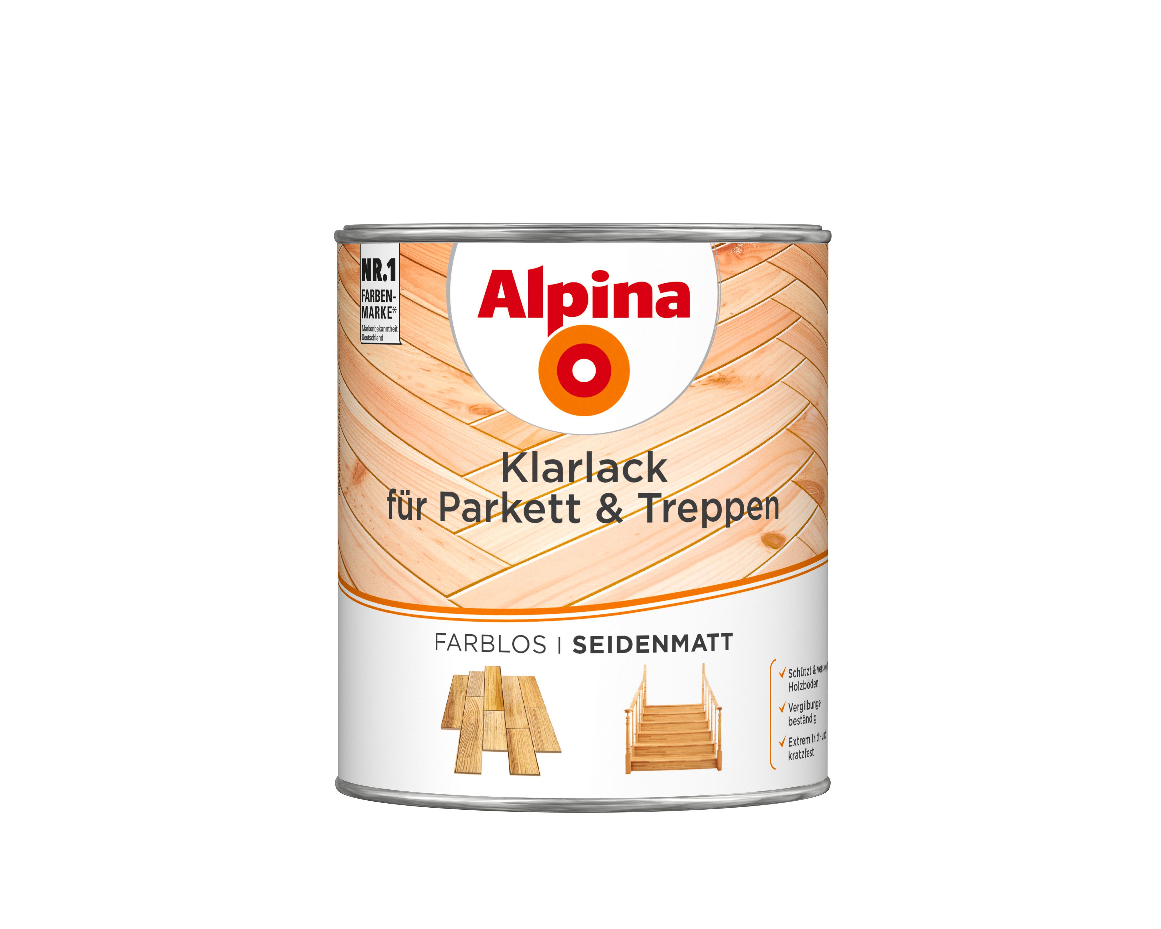 Alpina Treppen- und Parkettlack Klarlack für Parkett & Treppen