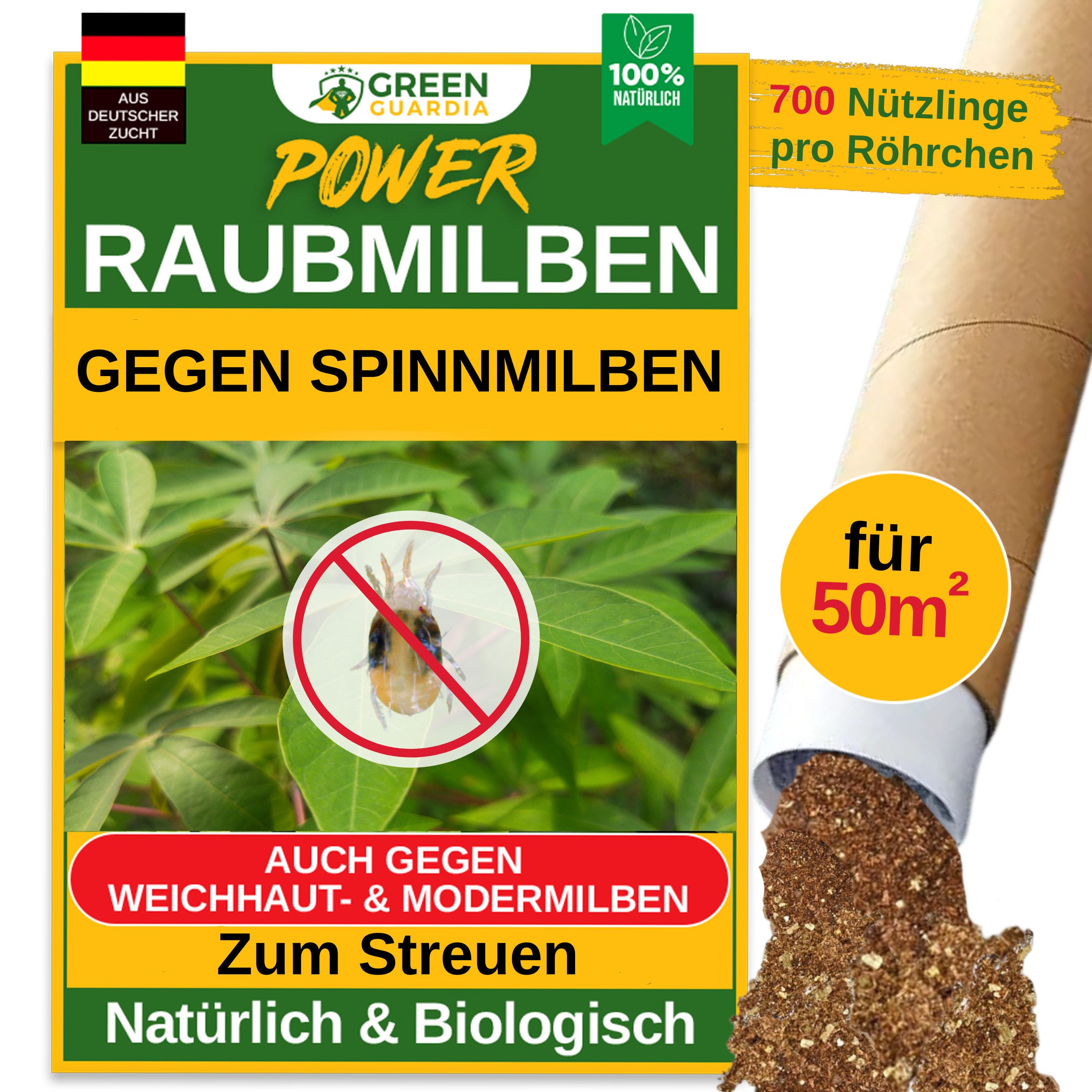 Insektenvernichter Raubmilben gegen Spinnmilben - Streuware zum Streuen, umweltfreundlich