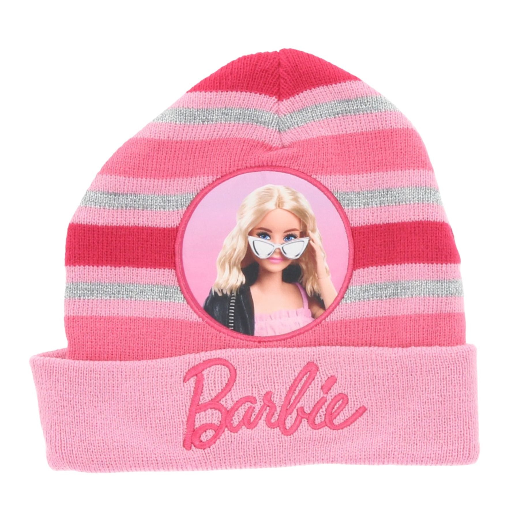 Barbie Baskenmütze Barbie Kinder Mütze Kuscheliges Warm mit Logo auf der Vorderseite Pink