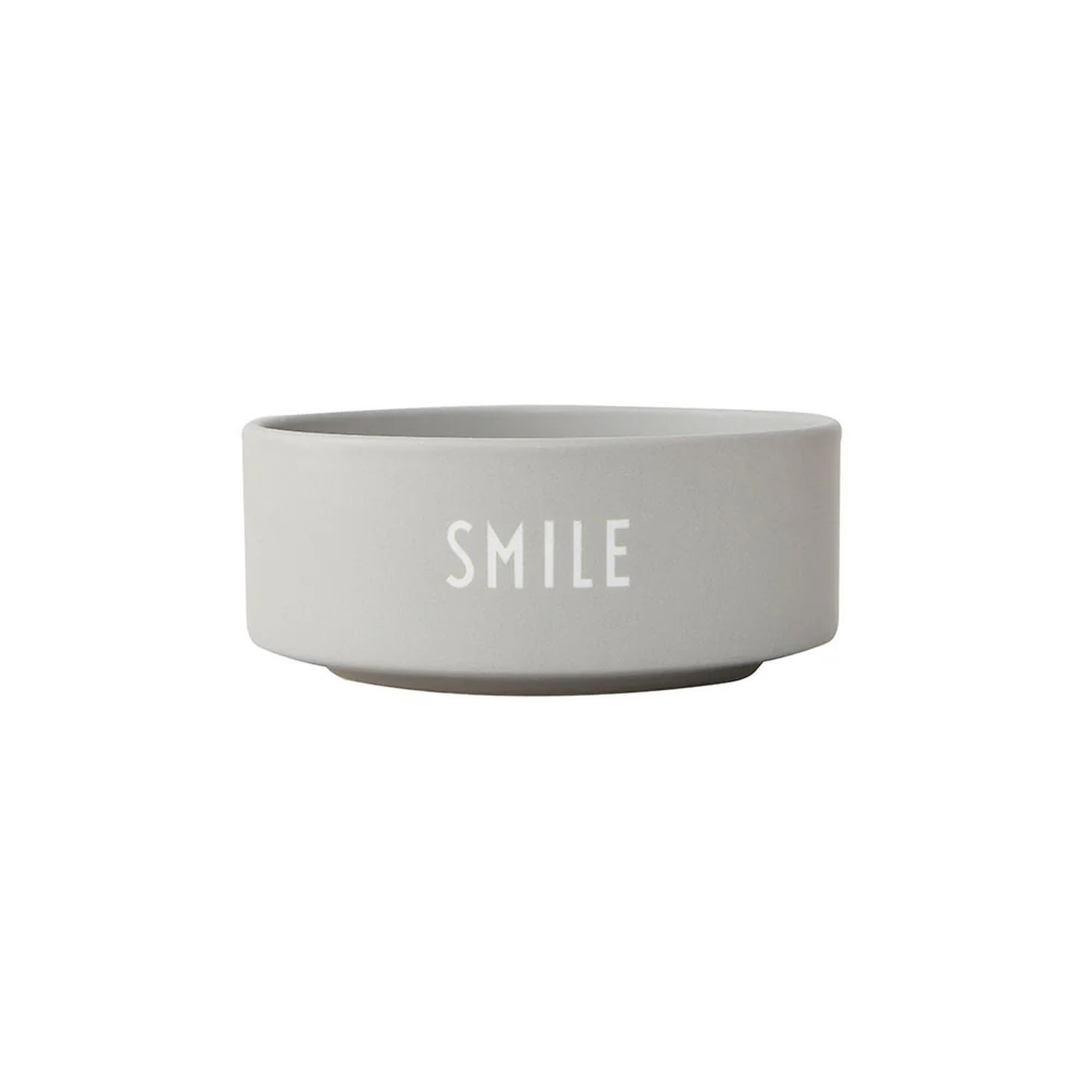 Design Letters Snackschale Snack Bowl Smile Hellgrau, Porzellan