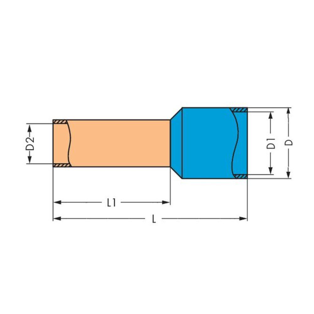 WAGO Aderendhülsen WAGO 216-208 Aderendhülse 6 mm² Teilisoliert Gelb 100 St., 216-208
