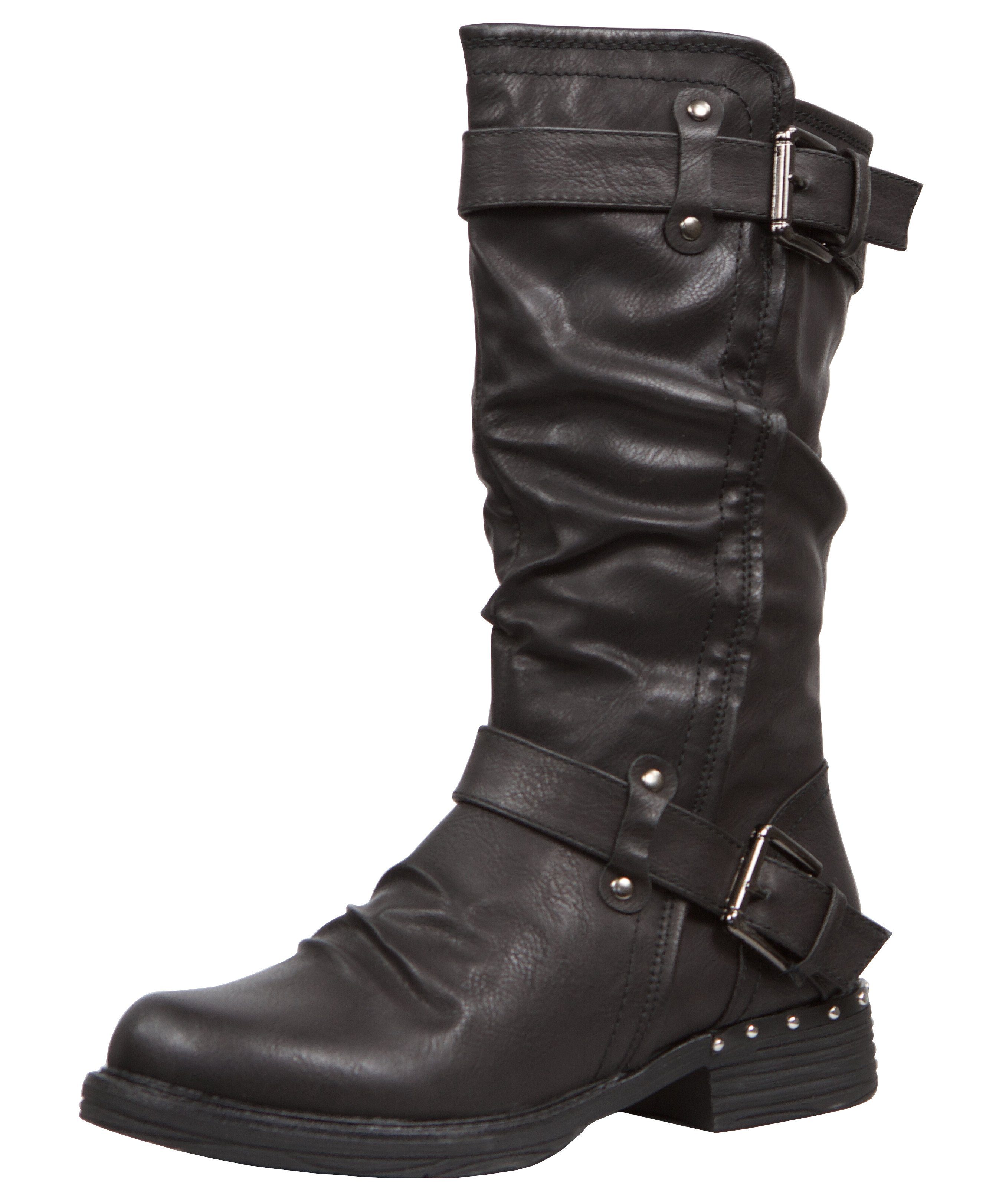 AvaMia »Damenstiefel Damen Stiefel Kunstleder Damenschuhe Westernstiefel  Winterstiefel Reißverschluss Stiefeletten Boots Schwarz« Stiefel  Damenstiefel Damen Stiefel Kunstleder Damenschuhe Westernstiefel  Winterstiefel Reißverschluss Stiefeletten Boots ...