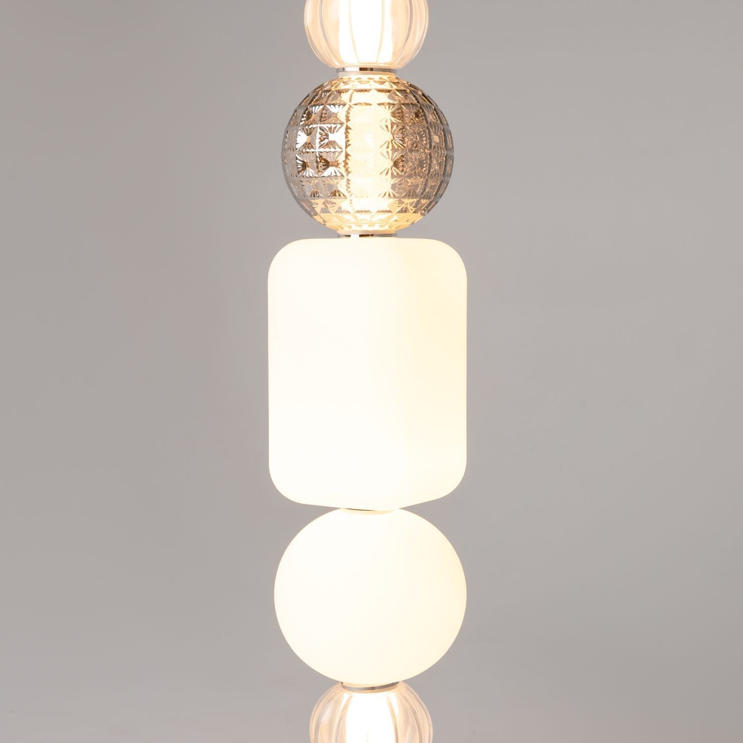 Licht-Erlebnisse Pendelleuchte SAVA, LED fest integriert, Warmweiß, LED Glas Metall H: max. 120 cm in Gold Weiß 3000 K warmweißes Licht