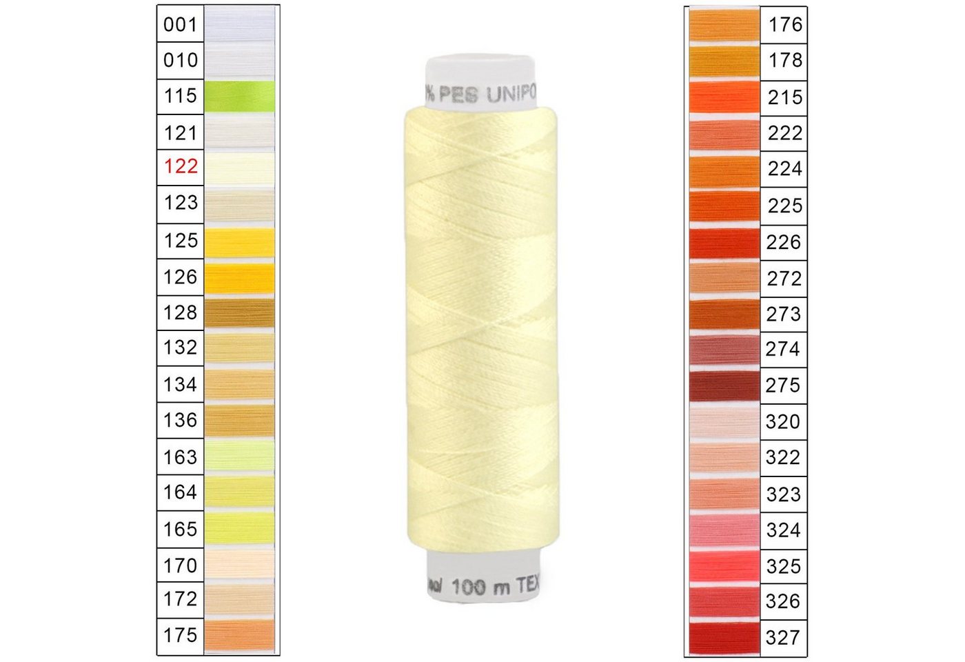 Thumbnail - maDDma Nähgarn 100m Unipoly 120 TEX14x2 Farbwahl 1v6 Nähgarn, 100 m, 122