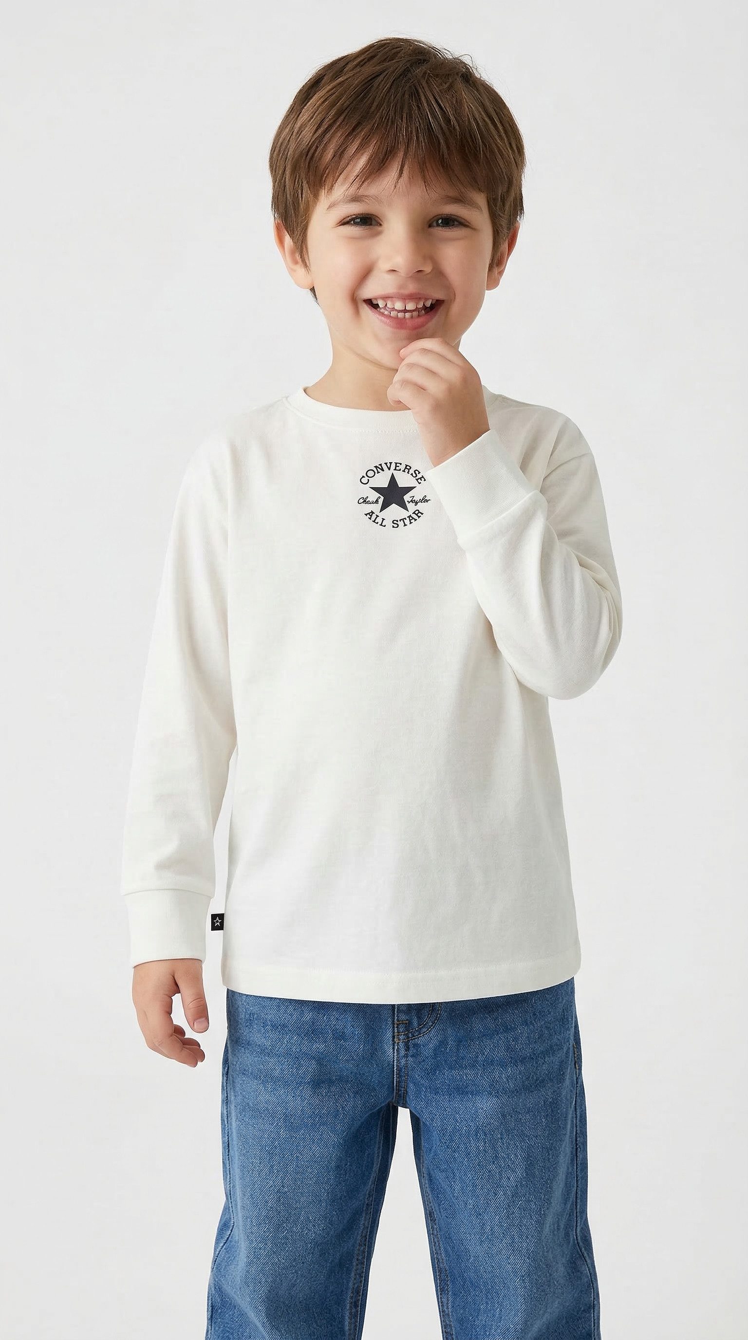 Converse Langarmshirt CNVN SUSTAINABLE CORE L/S TEE Langarm, sportlicher Stil, für sportliche Aktivitäten, in Größe 104