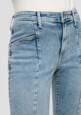 s.Oliver 7/8-Jeans Ankle Jeans / Slim Fit / Mid Rise / Slim Leg Waschung, Label-Patch, Teilungsnähte