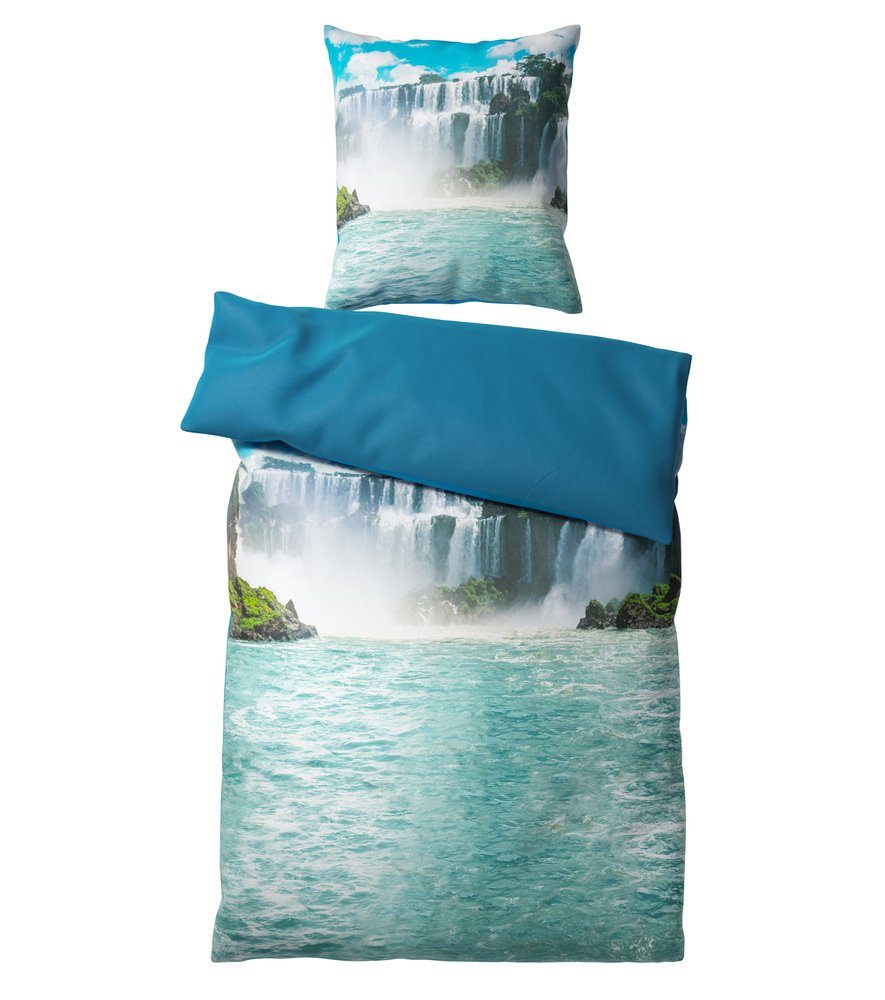 Sanilo Bettwäsche Wasserfall 135x200 cm, Bettbezug und Kissenbezug, Baumwolle, 2 teilig