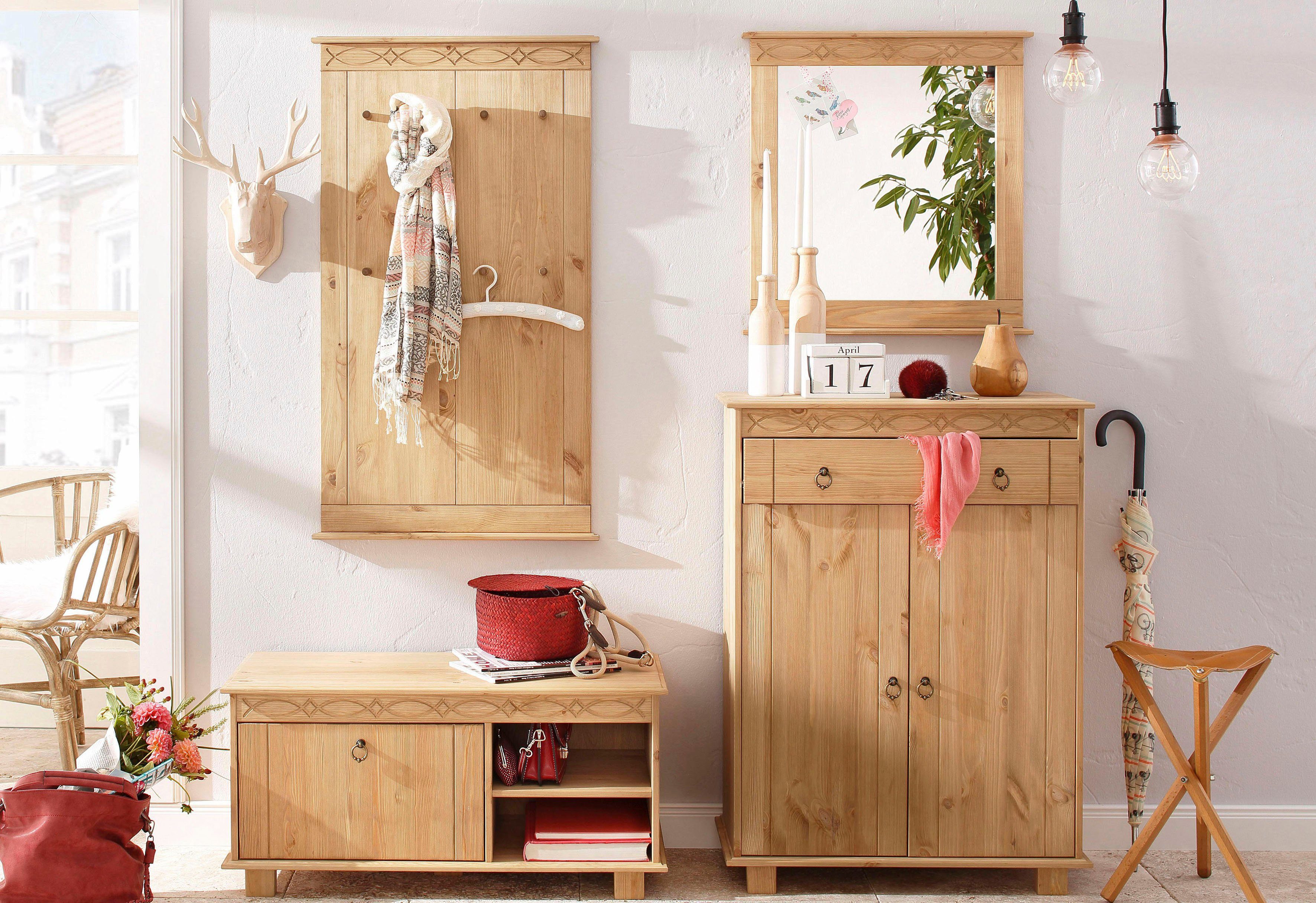 Home affaire Schuhbank "Indra", aus massiver Kiefer, FSC, Breite 90 cm, dez günstig online kaufen