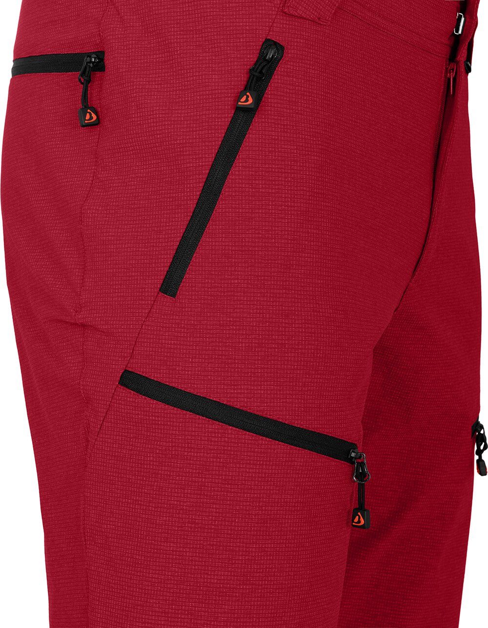 Herren Outdoorhose Normalgrößen, Bermuda Wandershorts, elastisch, robust, Bergson LEBIKO rot