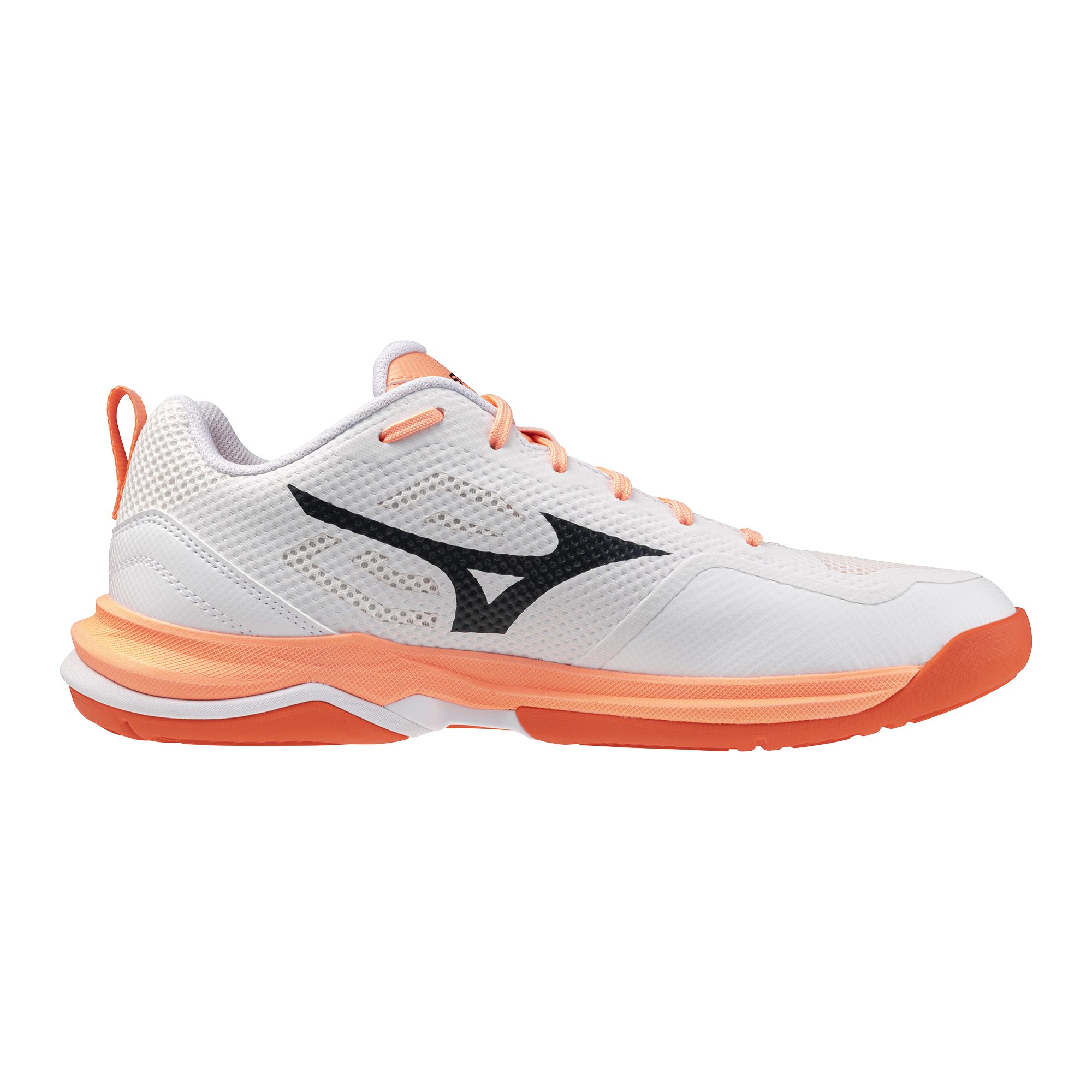 Mizuno WAVE STEALTH PRO(U) White/Black/Flamingo Coral Hallenschuh