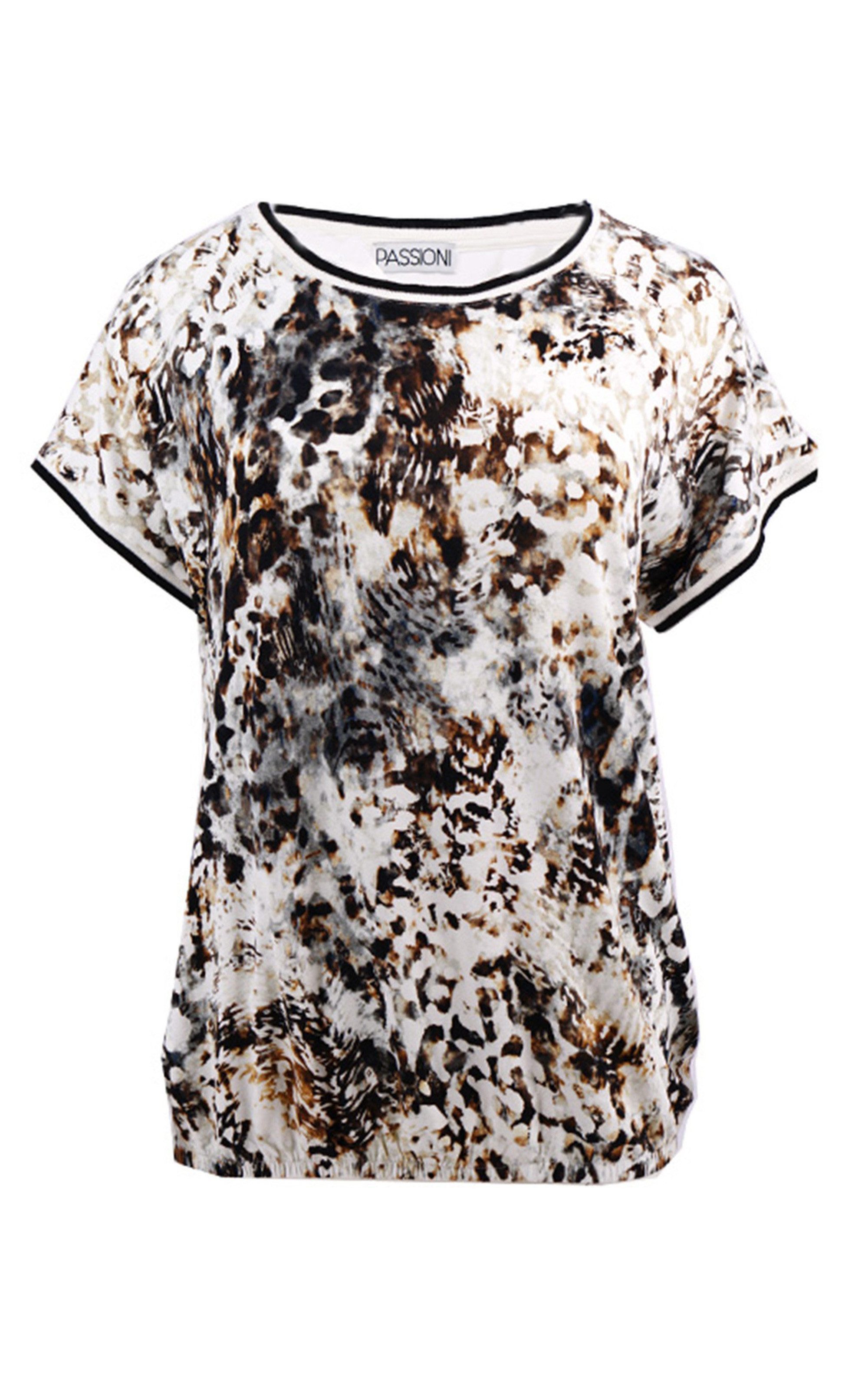 Passioni Print-Shirt mit dezenter Strass-Stein Applikation günstig online kaufen