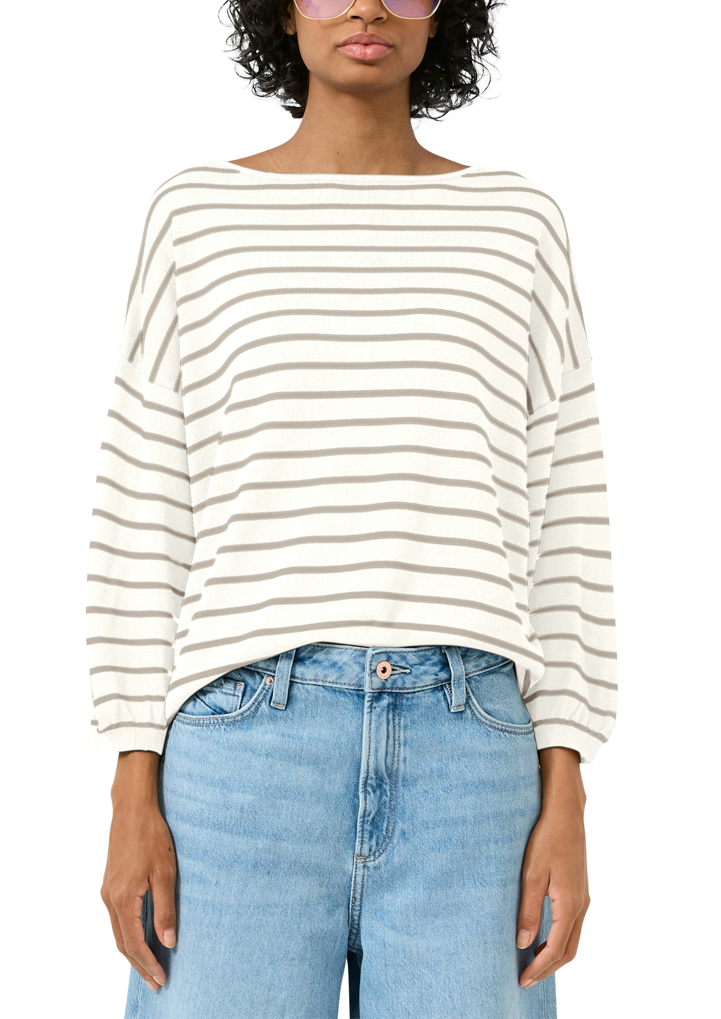 QS 3/4 Arm-Pullover gestreift, mit Viskose günstig online kaufen