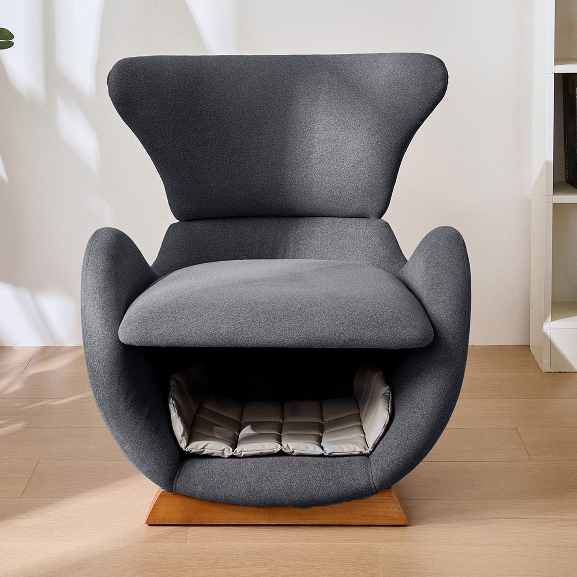 Odikalo Loungesessel Kindersessel Wohnzimmer-Fernsehsessel Einzelsofa mit Stauraum (Haustierfreundlicher Loungesessel mit integrierter Höhle für Katzen und kleine Hunde – aus kratzfestem Stoff und stabilem Holzrahmen)