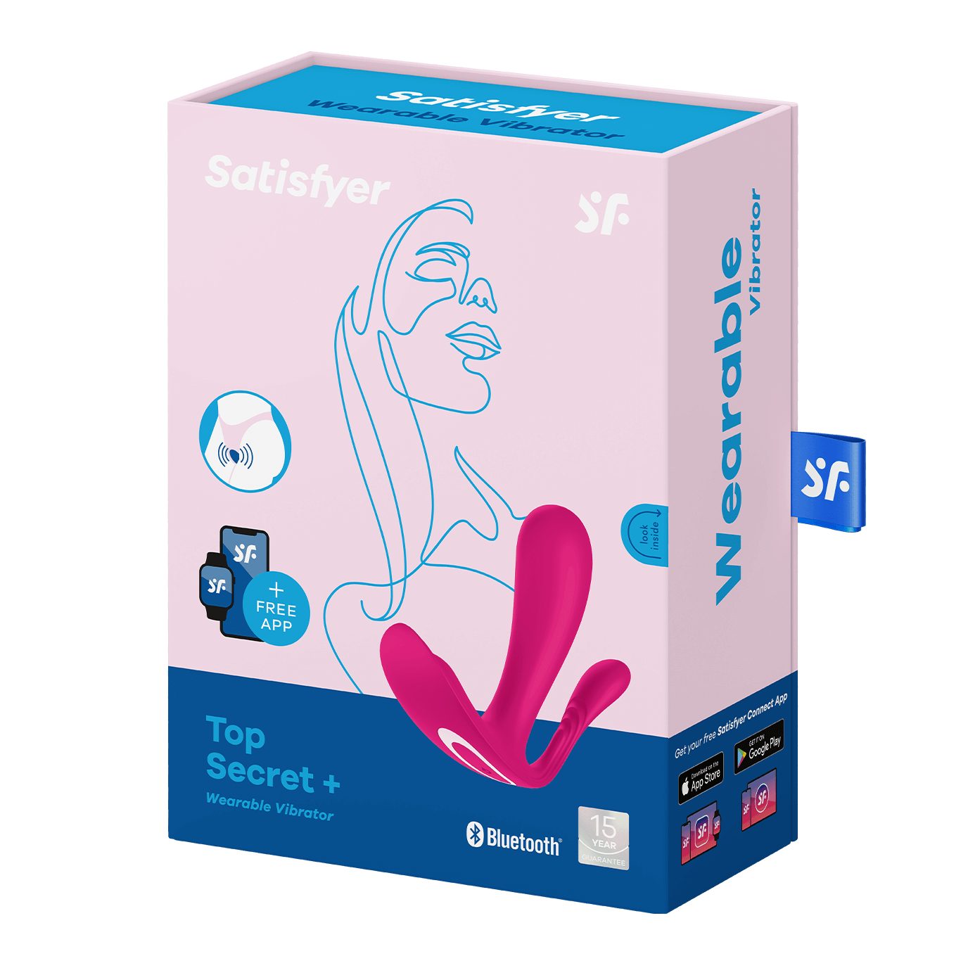 Bluetooth Vibrator, Satisfyer 'Top Connect APP Satisfyer pink Klitoris-Stimulator Secret+ 11cm, App', mit