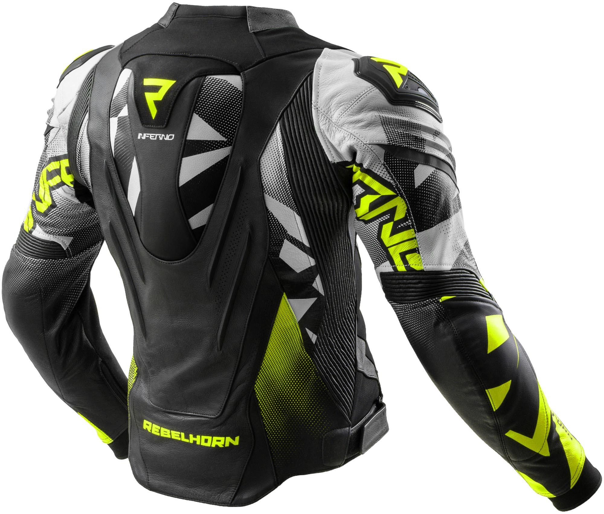 Rebelhorn Motorradjacke Inferno Motorrad Lederjacke Rückenprotektor enthalten,Verbindungsreißverschluss,Ellenbogenpro