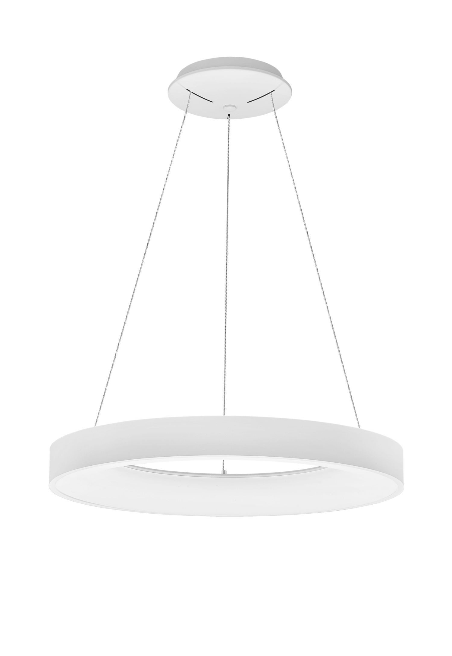 Licht-Erlebnisse Kronleuchter PERRY, LED, Warmweiß, LED Hängelampe Ring Ø 60 cm dimmbar Weiß 3000 K 2864 lm rund