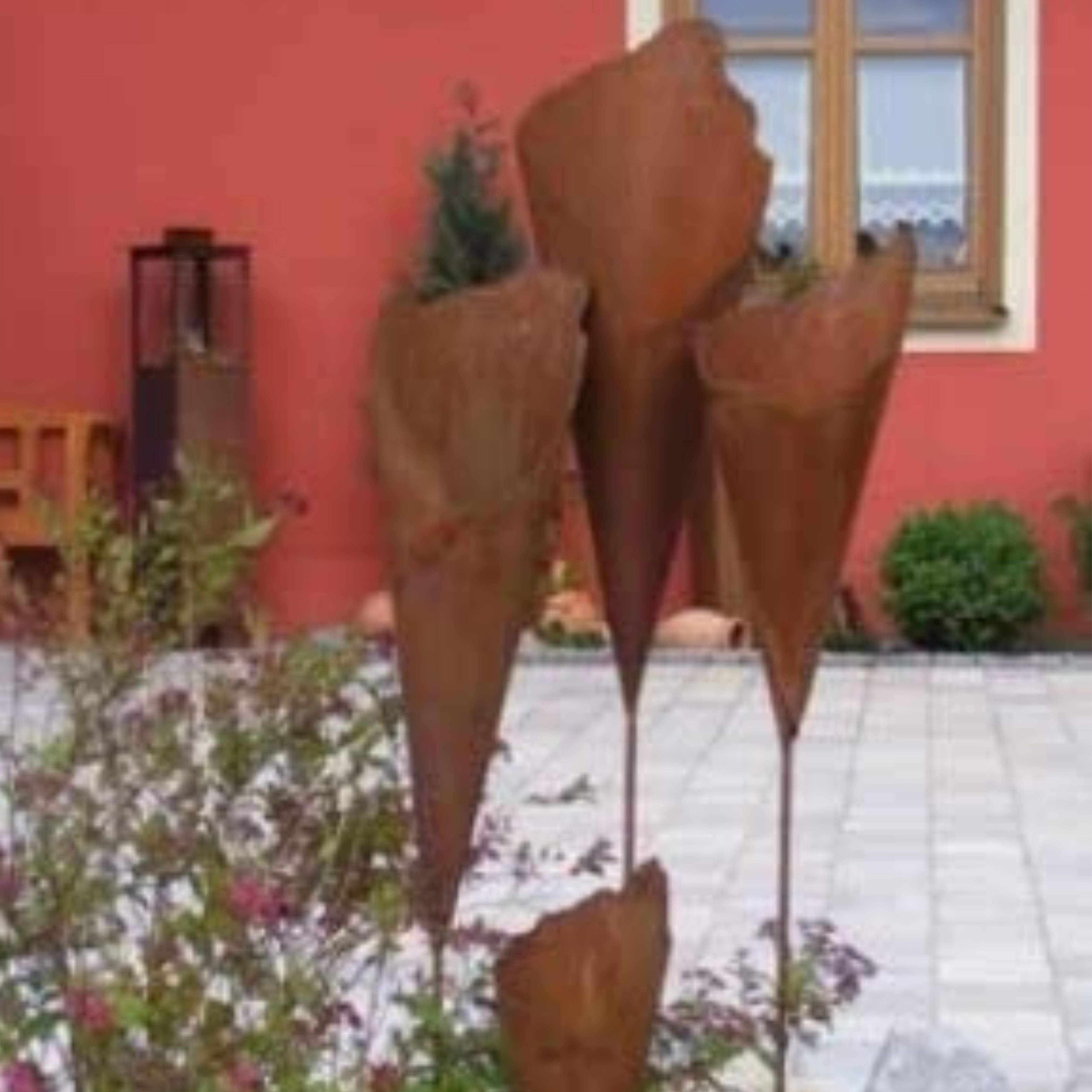 Gartendeko Echter Pflanztüte Rostikal Gartenstecker Rost Metall Beetstecker