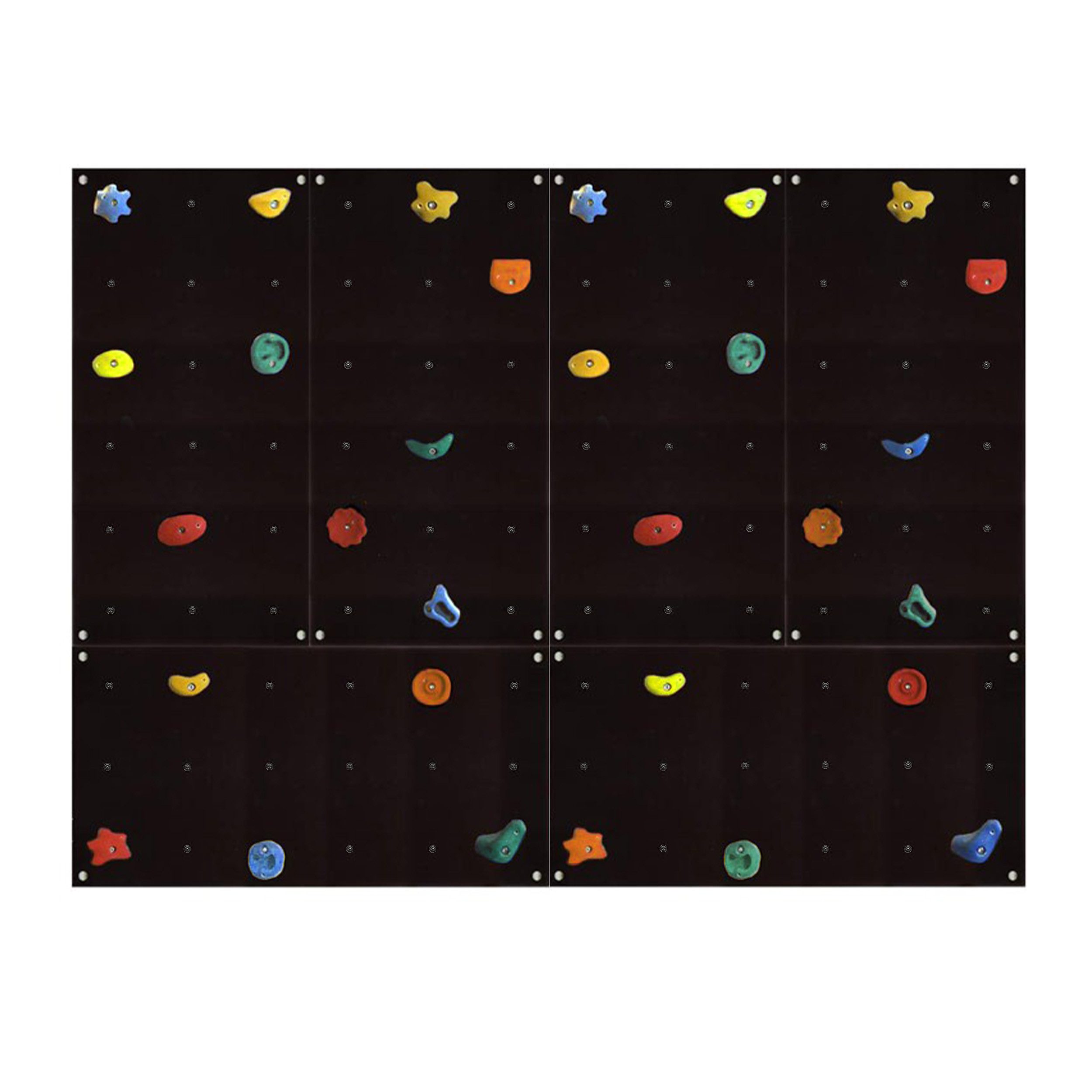 Kletterwand Outdoor Kletterwand mit bunten Klettersteinen und Montagematerial