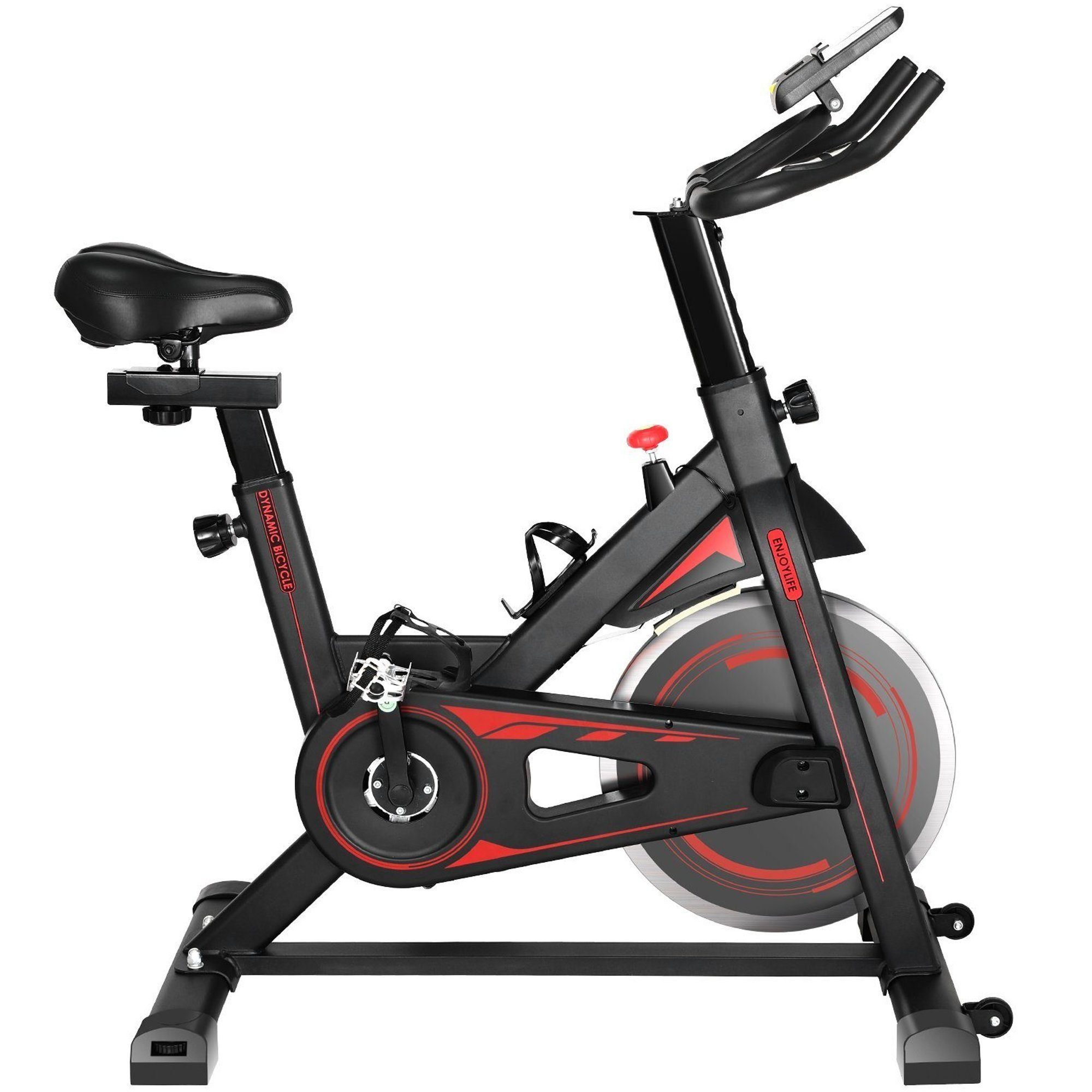 kg mit Widerstandseinstellung 10 Heimtrainer (LCD-Display MVPower Heimtrainer Max. Pulsmessung, & Stufenlose Fahrrad mit Belastung Schwungrad), 150kg