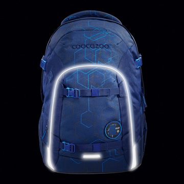 coocazoo Schulranzen Schulrucksack-Set JOKER Blue Motion 2-teilig (Rucksack + Mäppchen), ergonomisch, Körpergröße: 135 - 180 cm, reflektiert