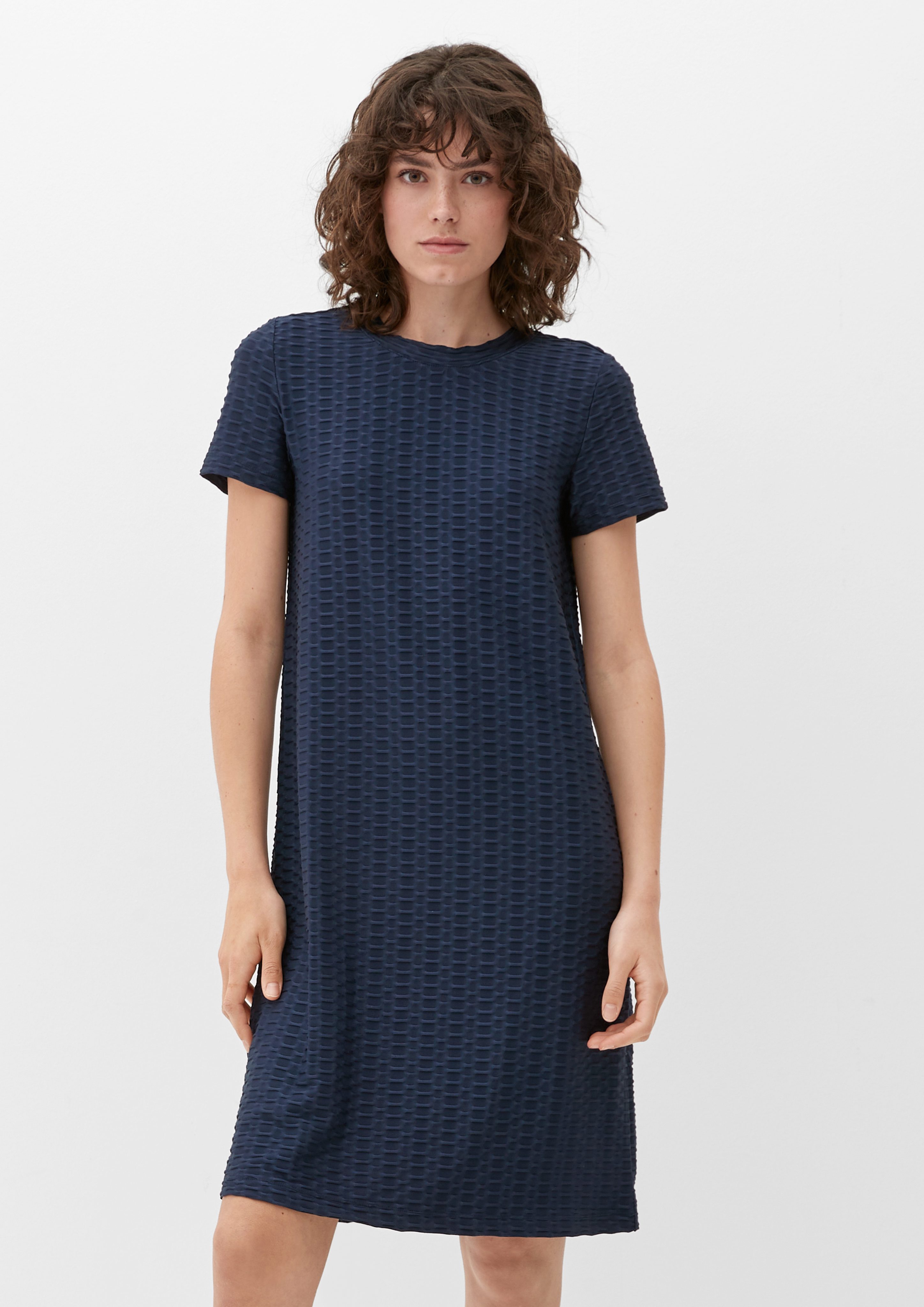Minikleid Shirt-Kleid mit Strukturmuster s.Oliver